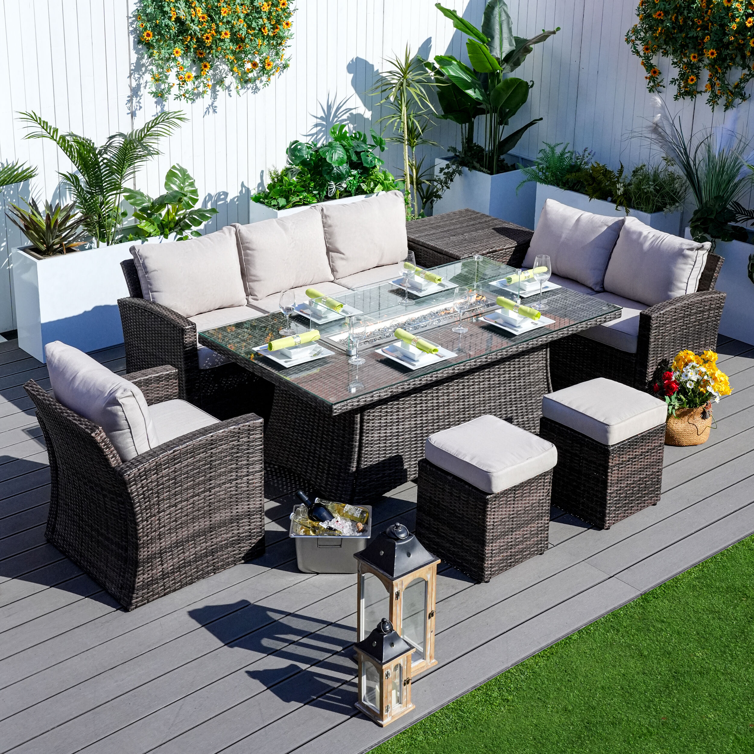 Moda Furnishings MOG-1406B-R Patio-Conversation-Sets - View #4