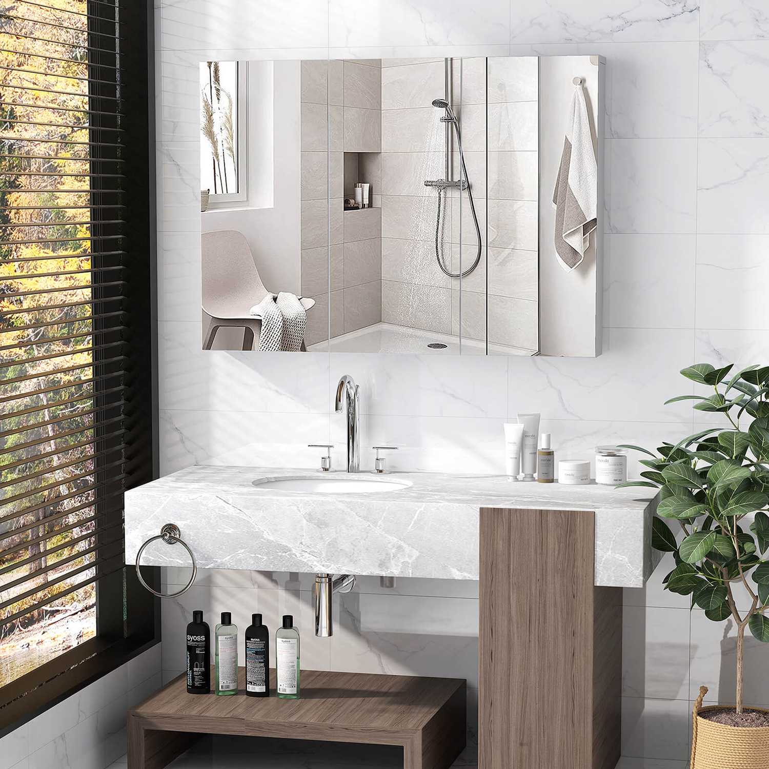 Costway CSHY000125 Bathroom-Medicine-Cabinets - View #2