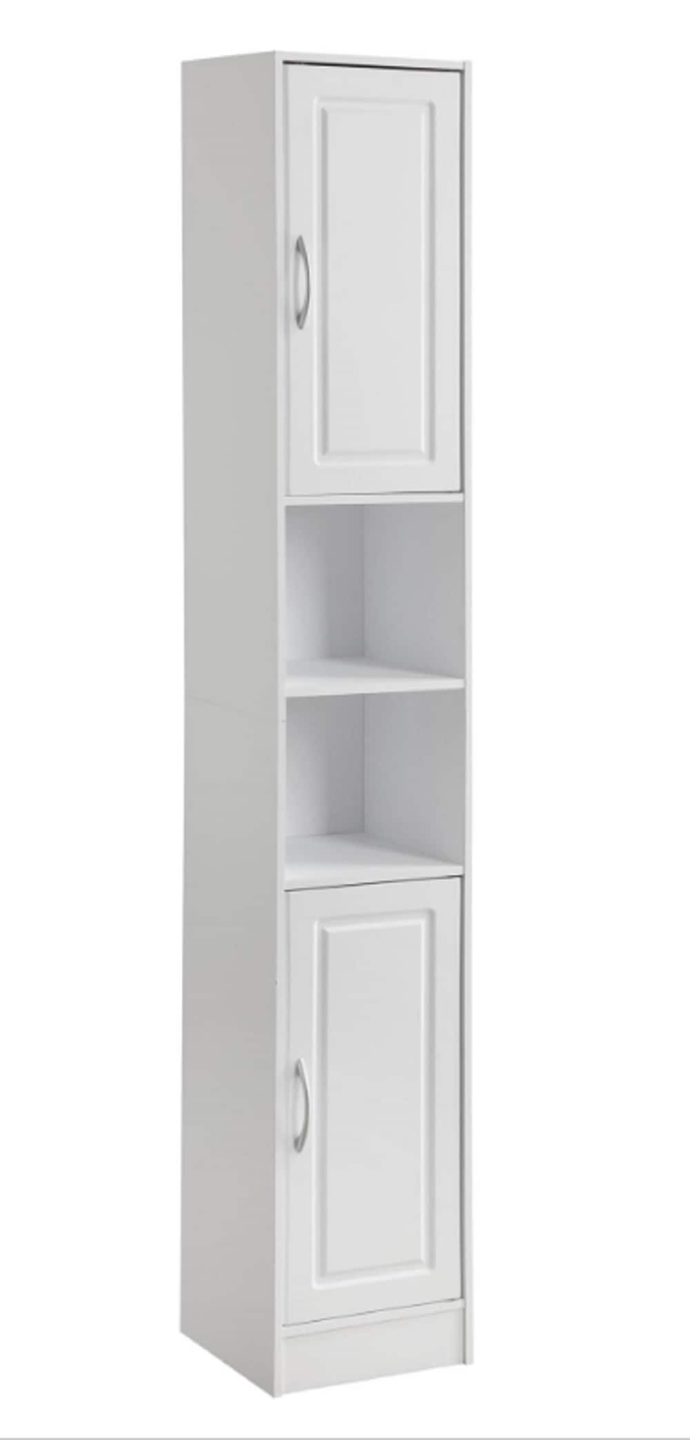 4D Concepts 76422 Trenton 12.25-in x 71.5-in x 11.5-in White Freestanding Linen Cabinet