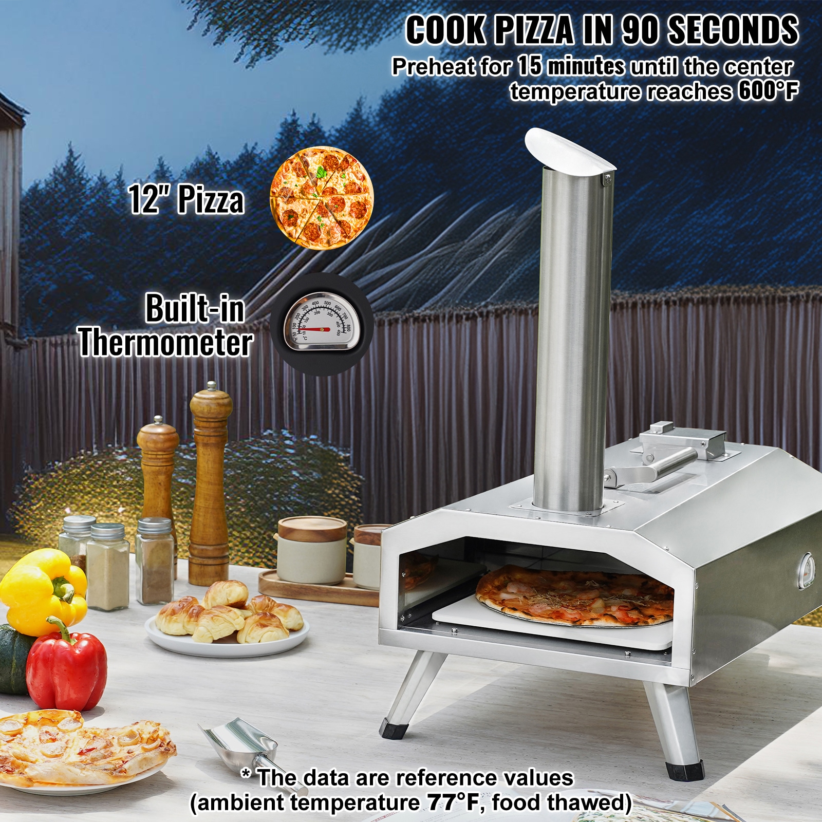 VEVOR BXPSLWNZWDJBRGWUJV0 Outdoor-Pizza-Ovens - View #3