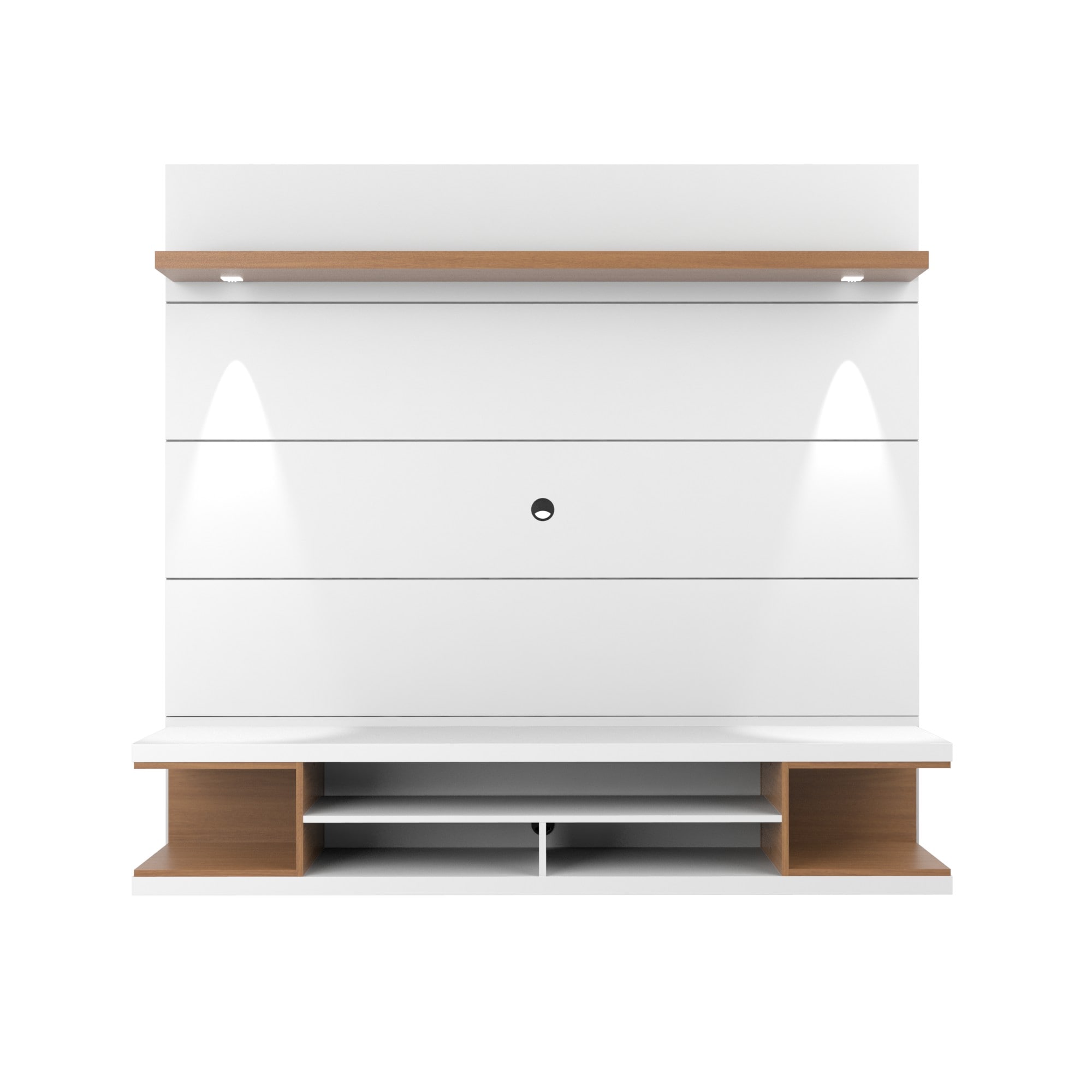 Manhattan Comfort 27952 Utopia Modern/Contemporary White Gloss and Maple Cream Wall-mounted Integrated Tv Mount (Accommodates TVs up to 60-in)