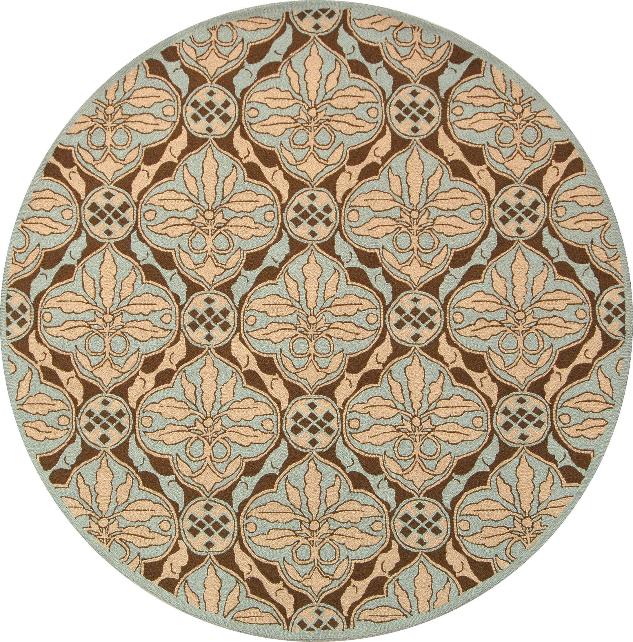  SAFAVIEH Chelsea Collection 5'6 Round Brown / Blue HK715A Hand- Hooked French Country Wool Area Rug : Home & Kitchen