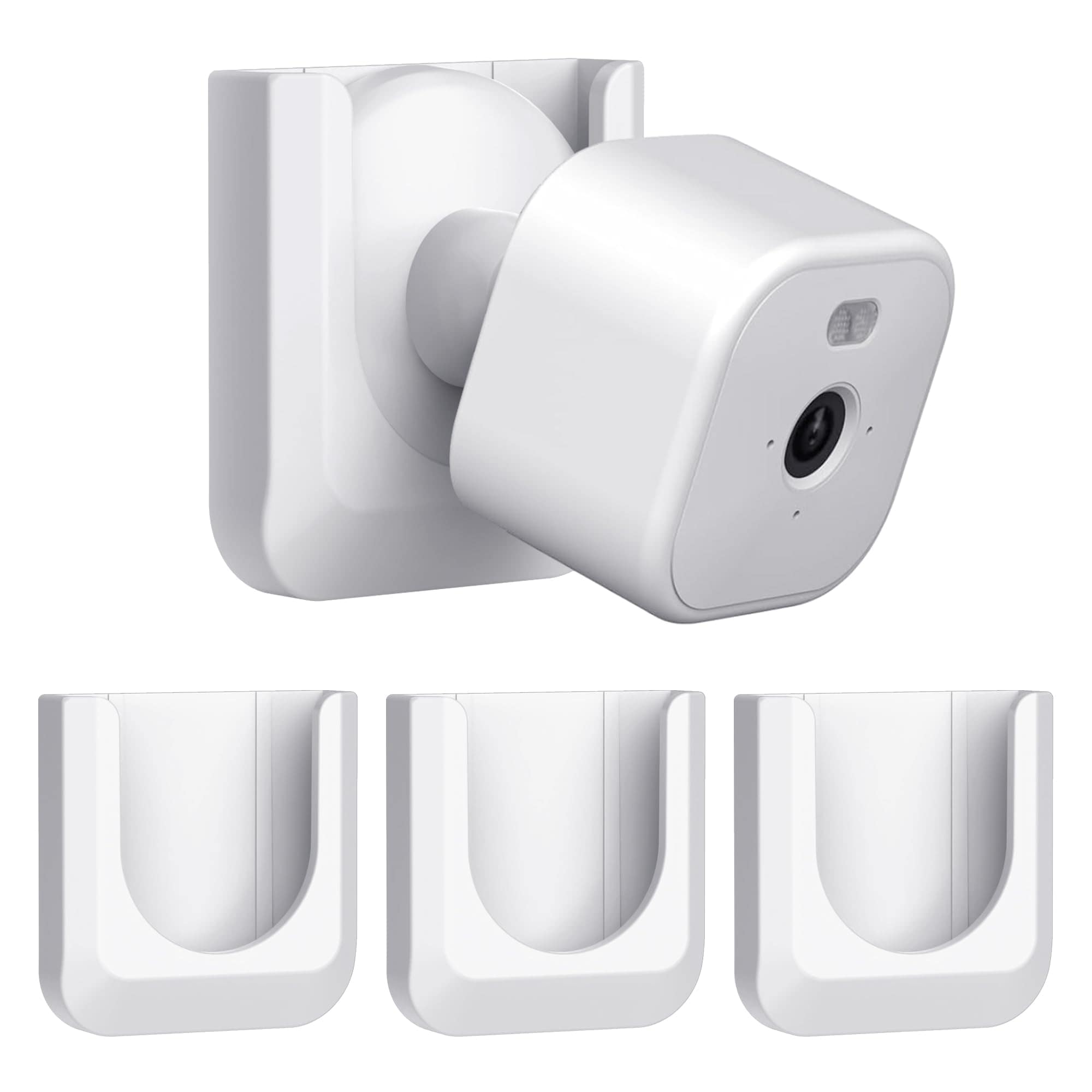 AOIZGMY  Mini Camera Mount No Drill Adhesive Wall Bracket for Indoor Outdoor Security Camera Adjustable Angle Easy Install 3 pack White