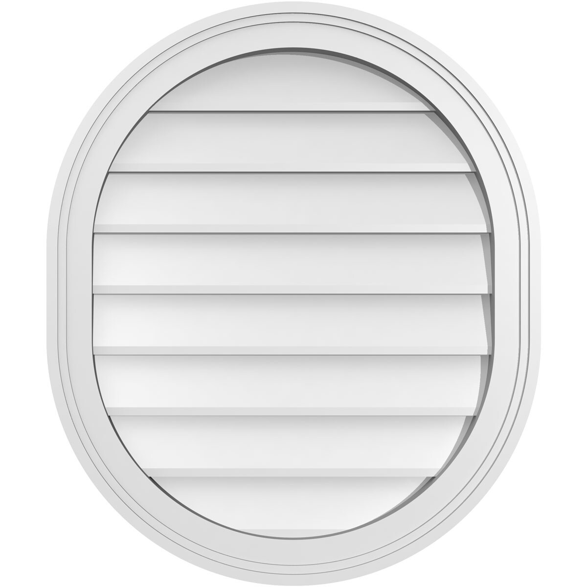 Ekena Millwork GVPVR22X2602SN 22-Inches x 26-Inches Off-white Oval PVC Gable Louver Vent