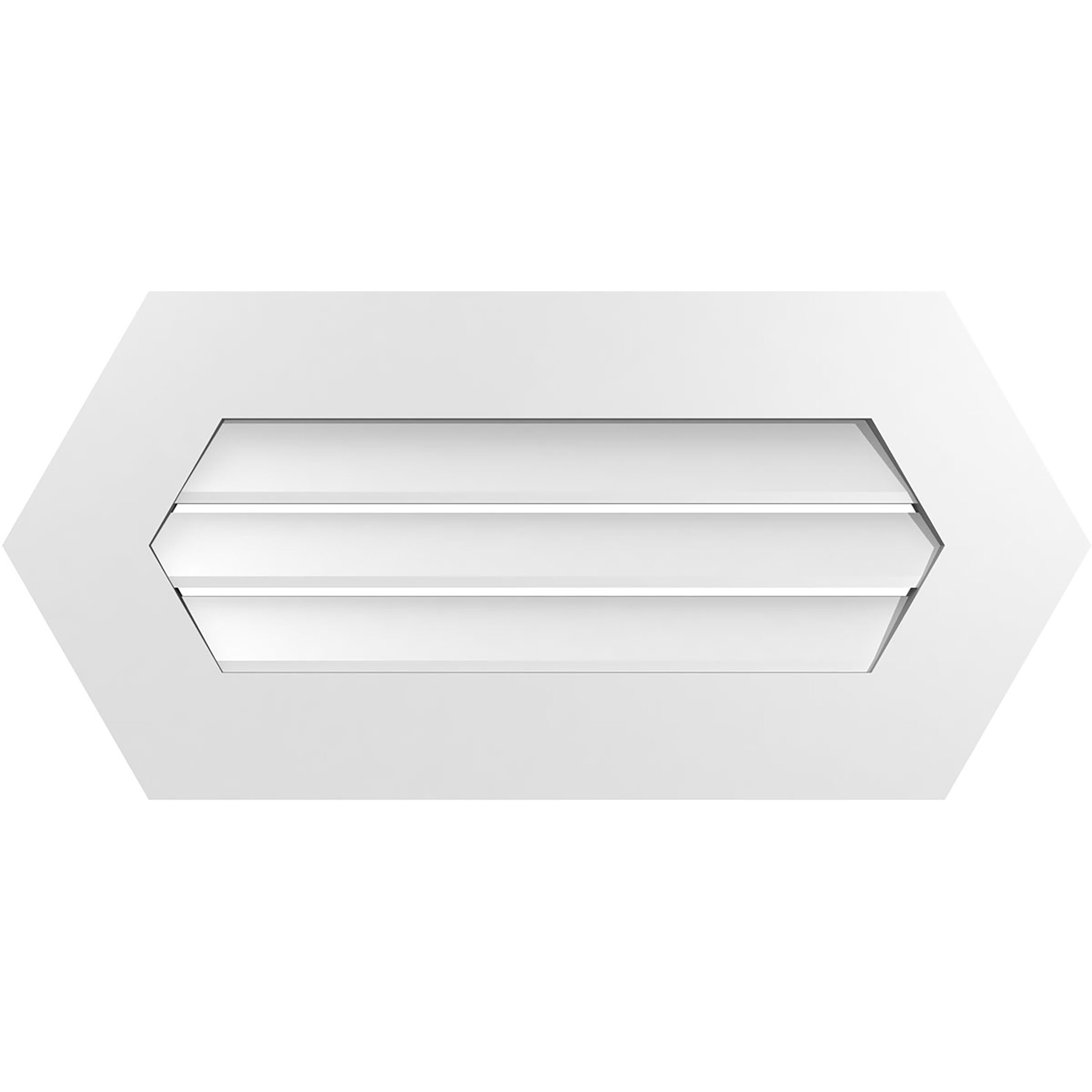 Ekena Millwork GVPHP30X1401SF 30-Inches x 14-Inches Off-white Peaked PVC Gable Louver Vent