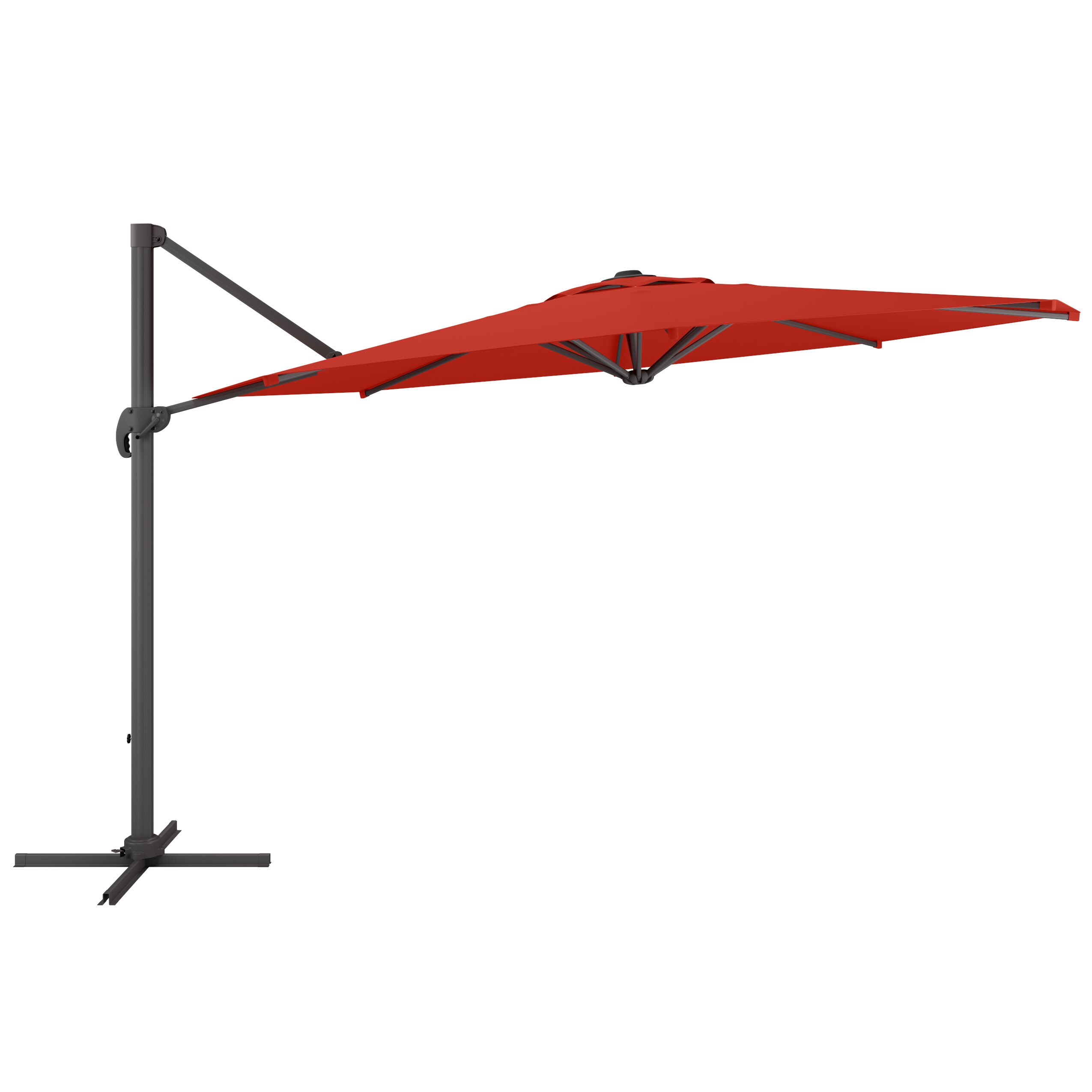 CorLiving PPU-580-U 11.5-ft Aluminum Red Slide-tilt Offset Patio Umbrella