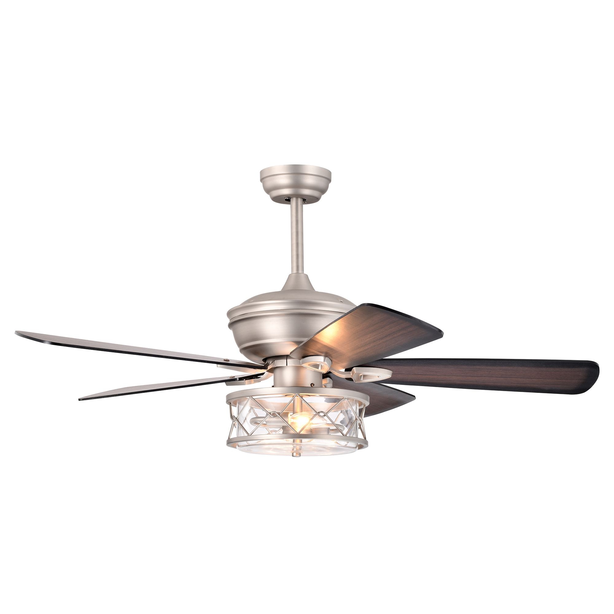 Parrot Uncle F6277SLR110V 52-in Nickel Indoor Ceiling Fan and Remote (5-Blade)