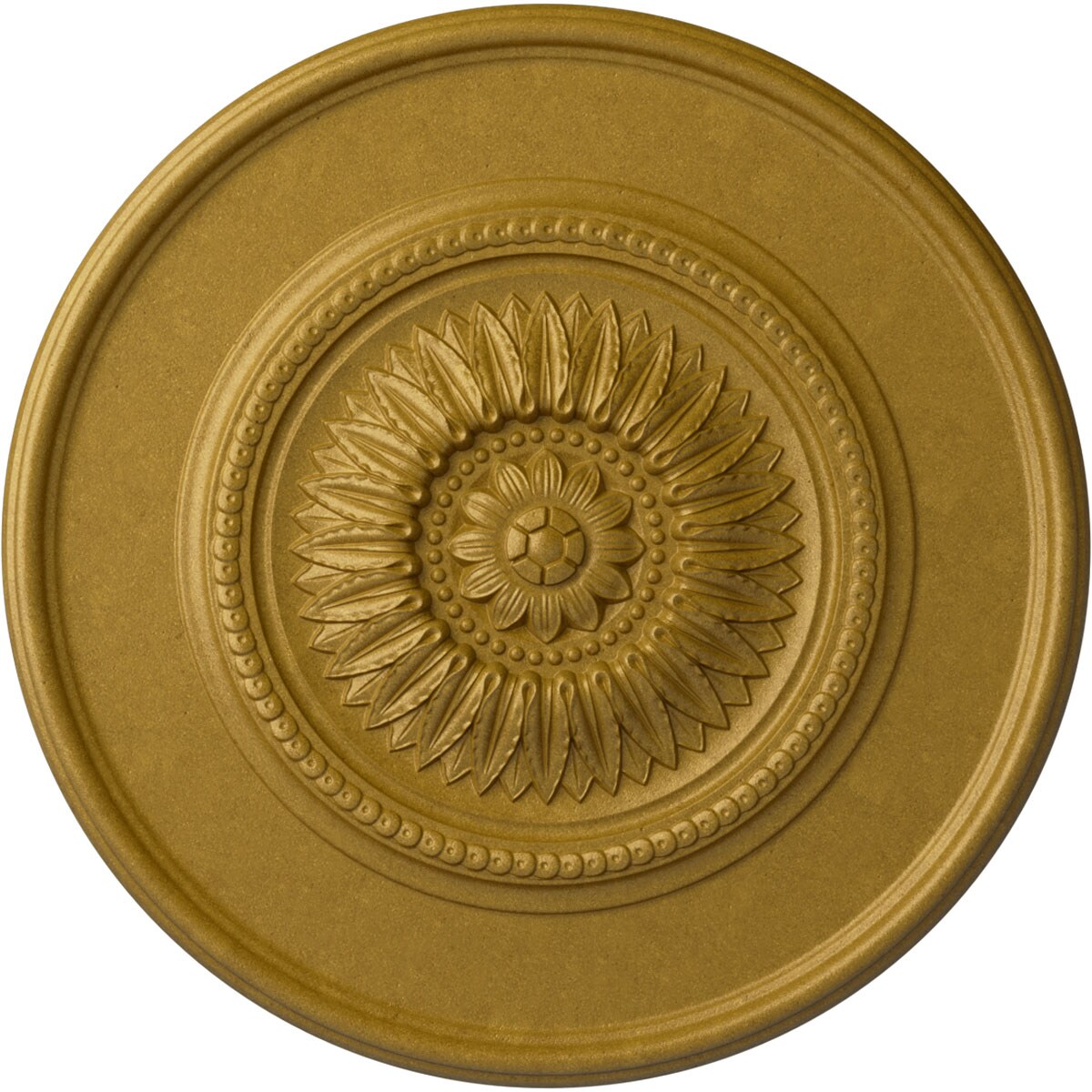 Ekena Millwork CM41FLPGS Large Floral 41.125-in W x 41.125-in L Painted Pharaohs Gold Polyurethane Whole Ceiling Medallion