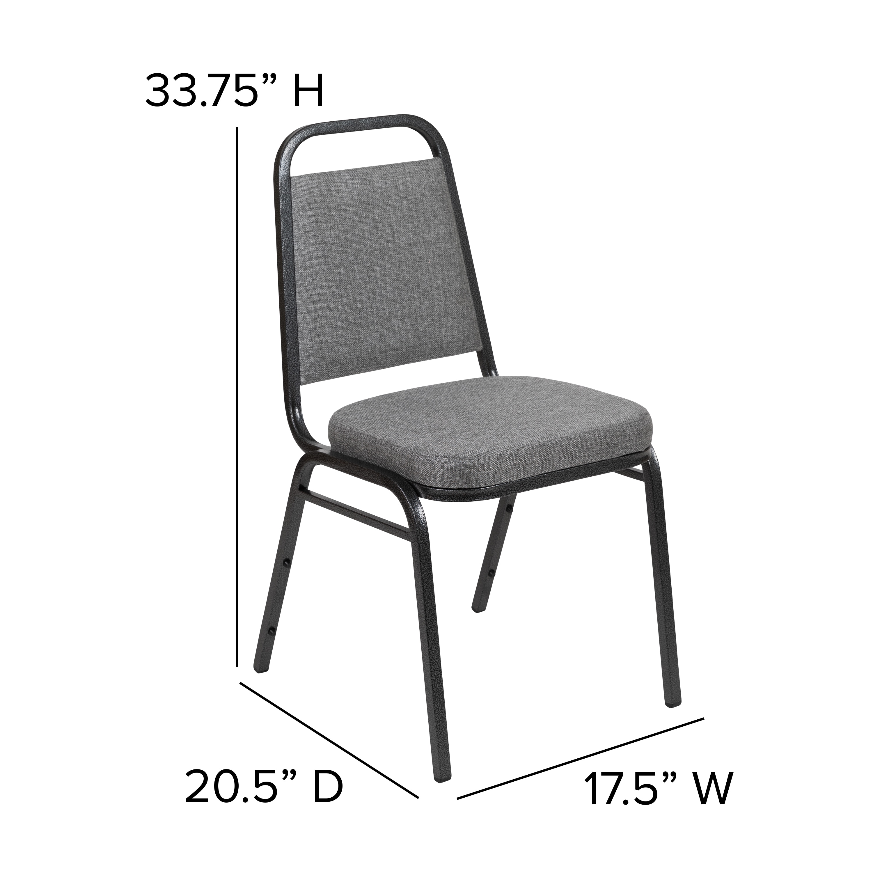 Silver Vein Frame Gray Fabric Stacking Banquet Chair