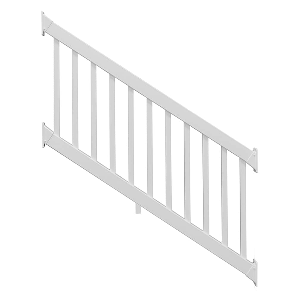 Weatherables Greenwich 8-ft x 36-in White Vinyl Deck Stair Rail Kit