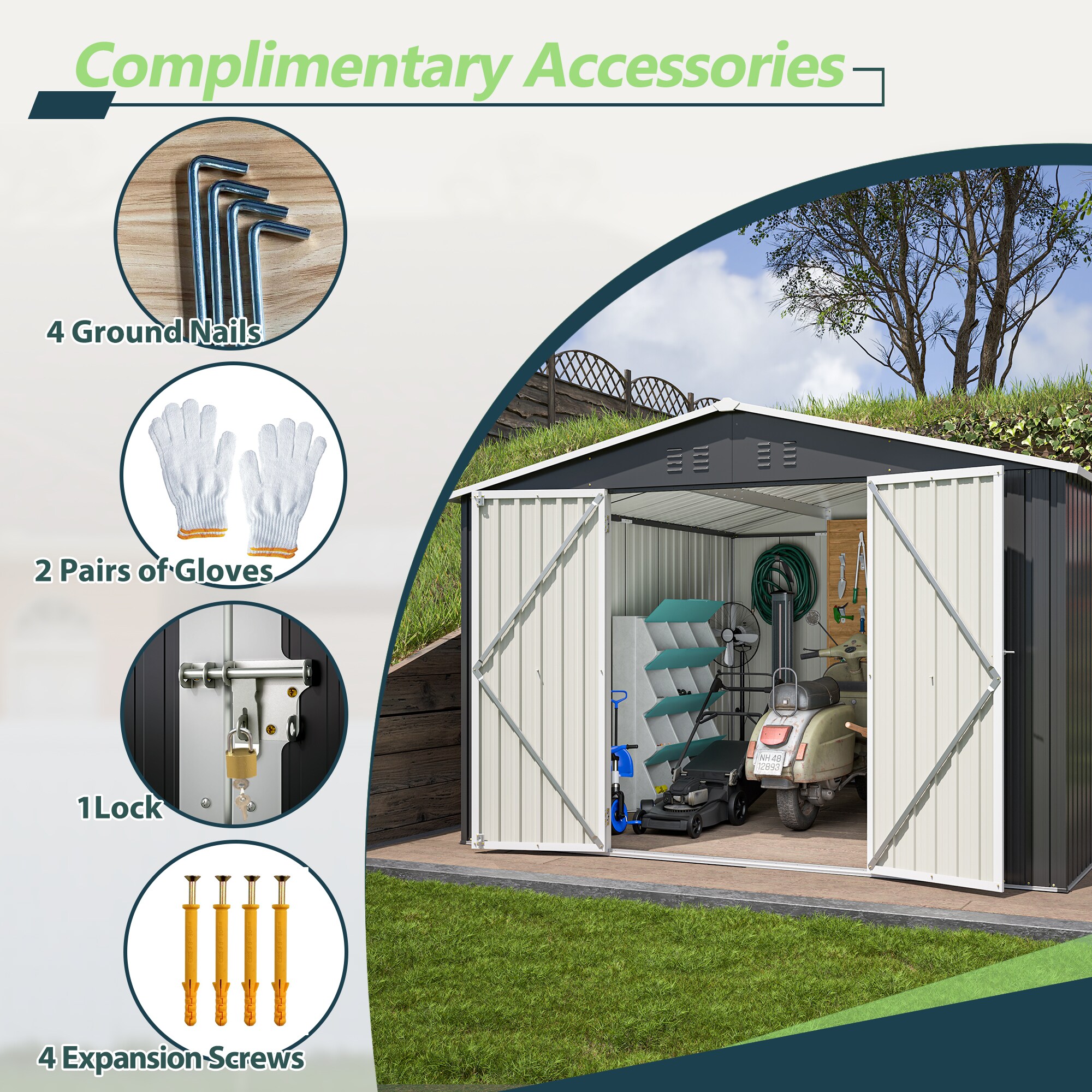Xspracer ML-TH053WS Metal-Storage-Buildings-Sheds - View #3