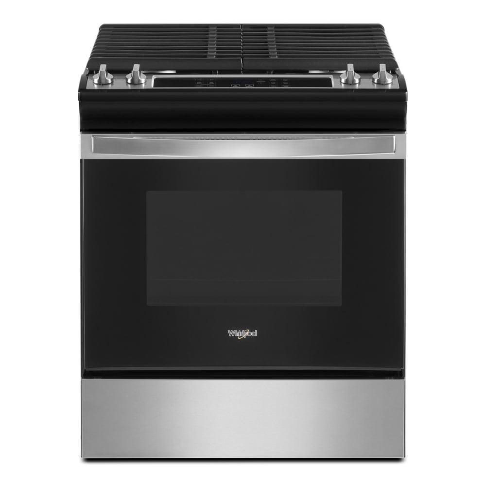 Whirlpool WEG515S0LZ 30-in 4 burners 5-cu ft Slide-In Natural Gas Range ( Fingerprint Resistant Stainless Steel )