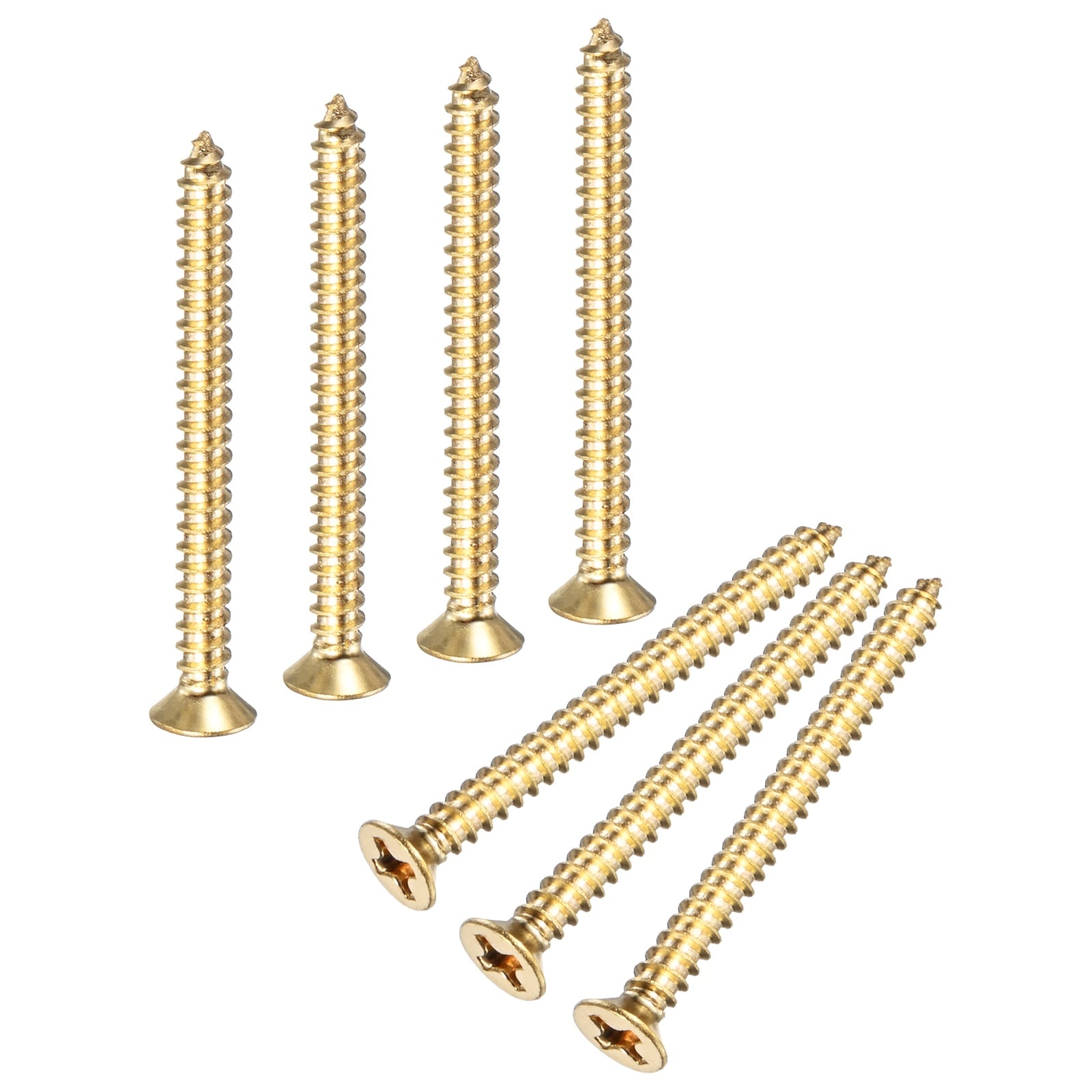Unique Bargains 50-Pack Brass Wood Screws M3x30mm #S26091601UX4959
