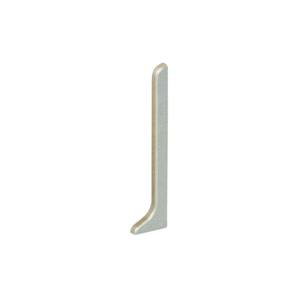 Schluter Systems EL/DBSL60AEEB Designbase-SL 2.375-in W x 0.25-in L Aluminum with brushed-stainless steel appearance Aluminum End caps Tile Edge Trim
