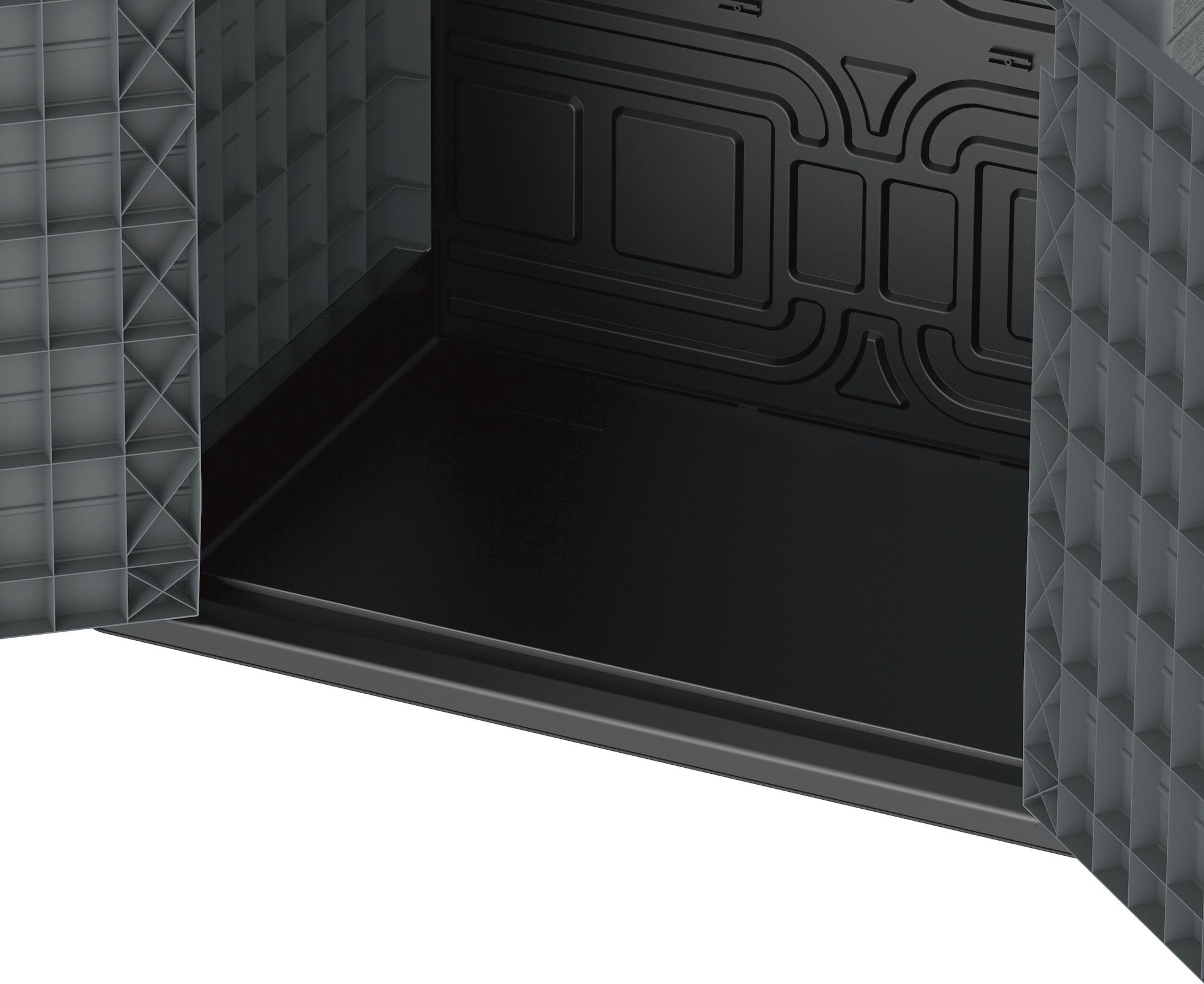 Duramax Gray Resin Outdoor Deck Storage Shed with Latching Doors