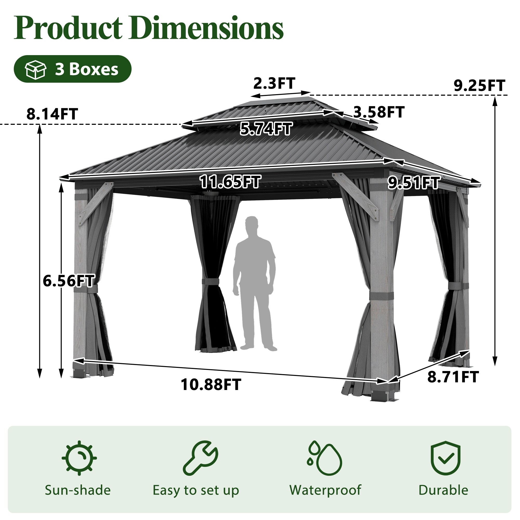 Coveronics LW-ATPSC24G053 Wood-Resin-Gazebos - View #4