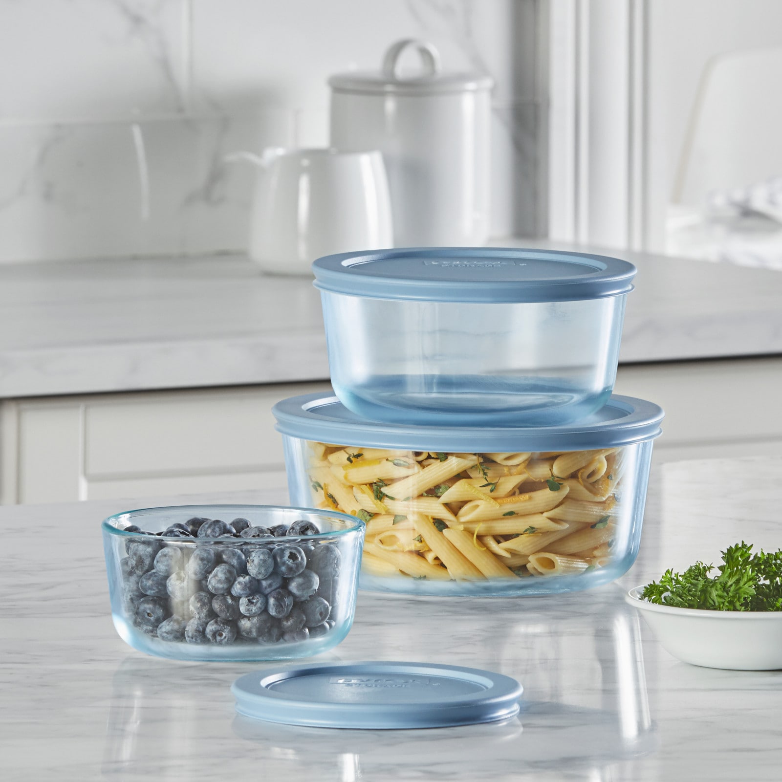 PYREX Multisize Glass Bpa-free Reusable Food Storage Container Set with ...