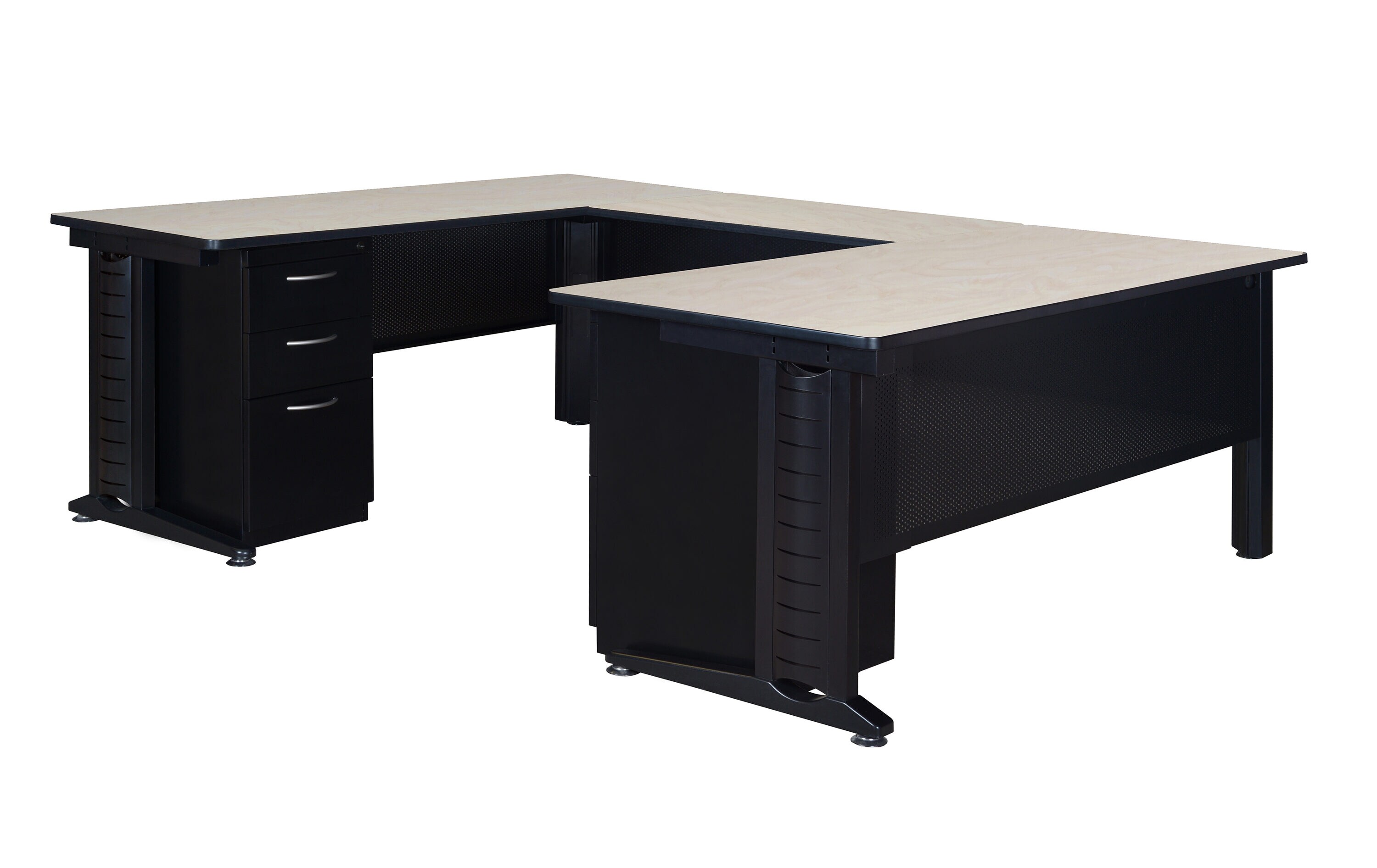 Regency MUD663042PL Fusion 96-Inches White Modern/Contemporary U-shaped desk