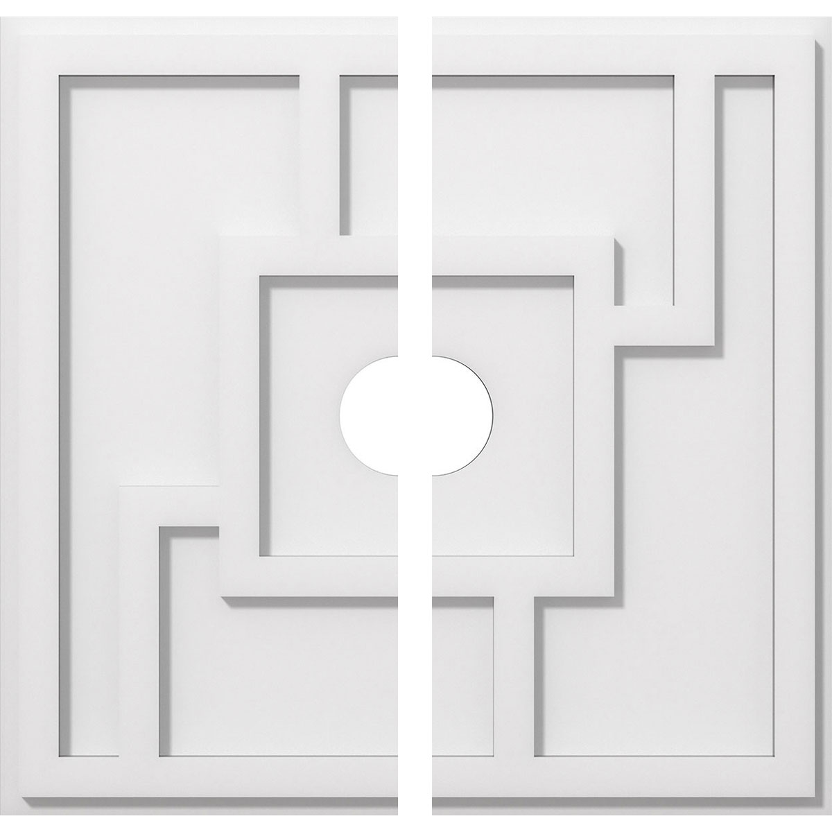 Ekena Millwork CMP20KX2-03000 Knox 20-in W x 20-in L Contemporary White PVC Split Ceiling Medallion