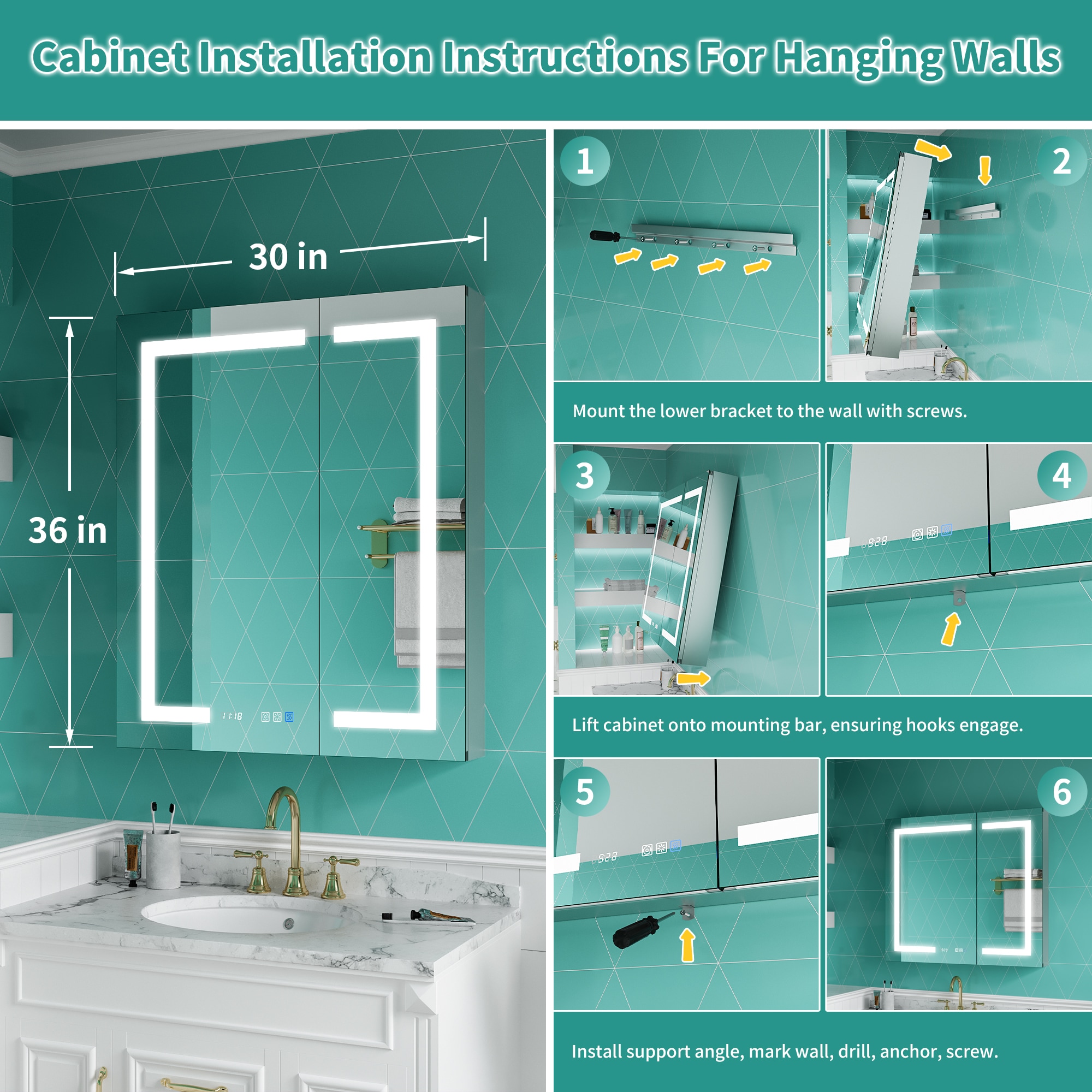 ExBrite EBMC3036V4DX Bathroom-Medicine-Cabinets - View #14