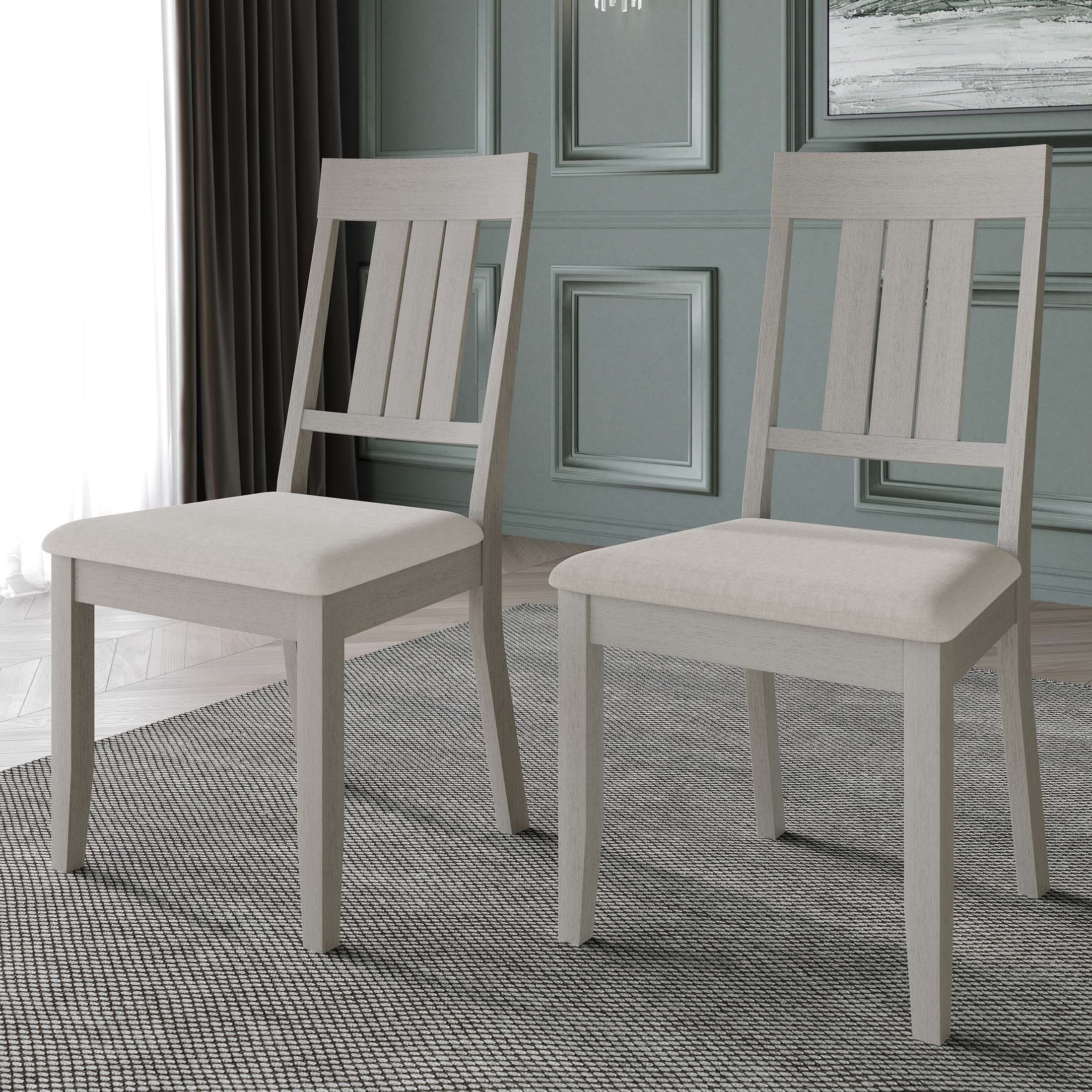 CasePiece C3063US-WT-WD-2X Set of 2 Polyester Upholstered Dining Side Chair (Wood Frame)