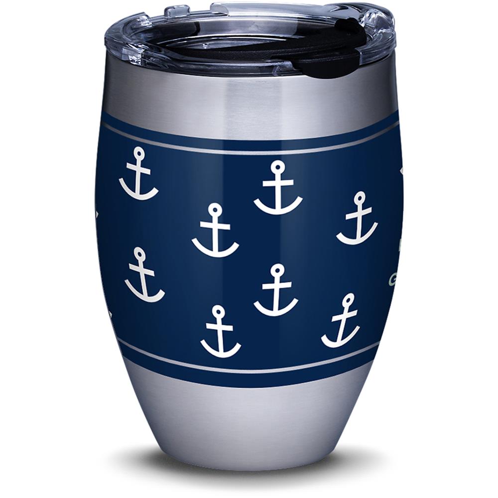 Tervis 1314679 Life is Good Navy Anchor Pattern 12-fl oz Stainless Steel Tumbler