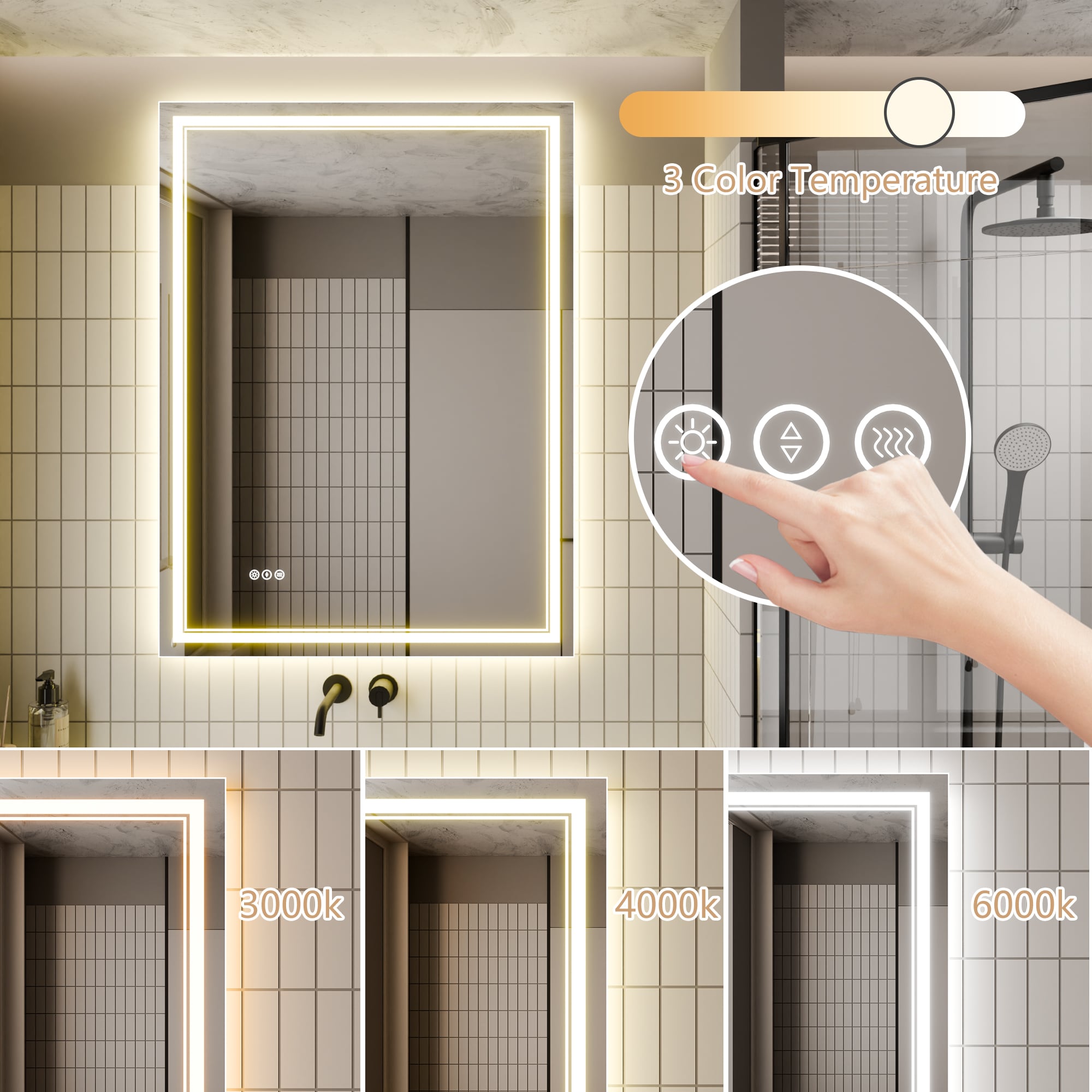 WELLFOR EX-TF3648 Framed-Bath-Mirrors - View #6
