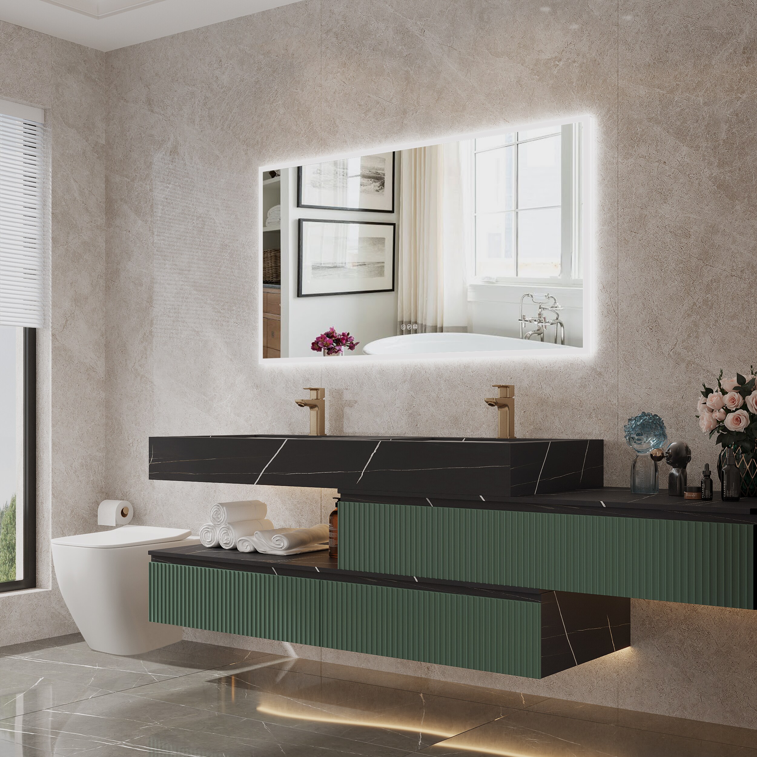 Forclover JSEXJXBM2836-3X Framed-Bath-Mirrors - View #3