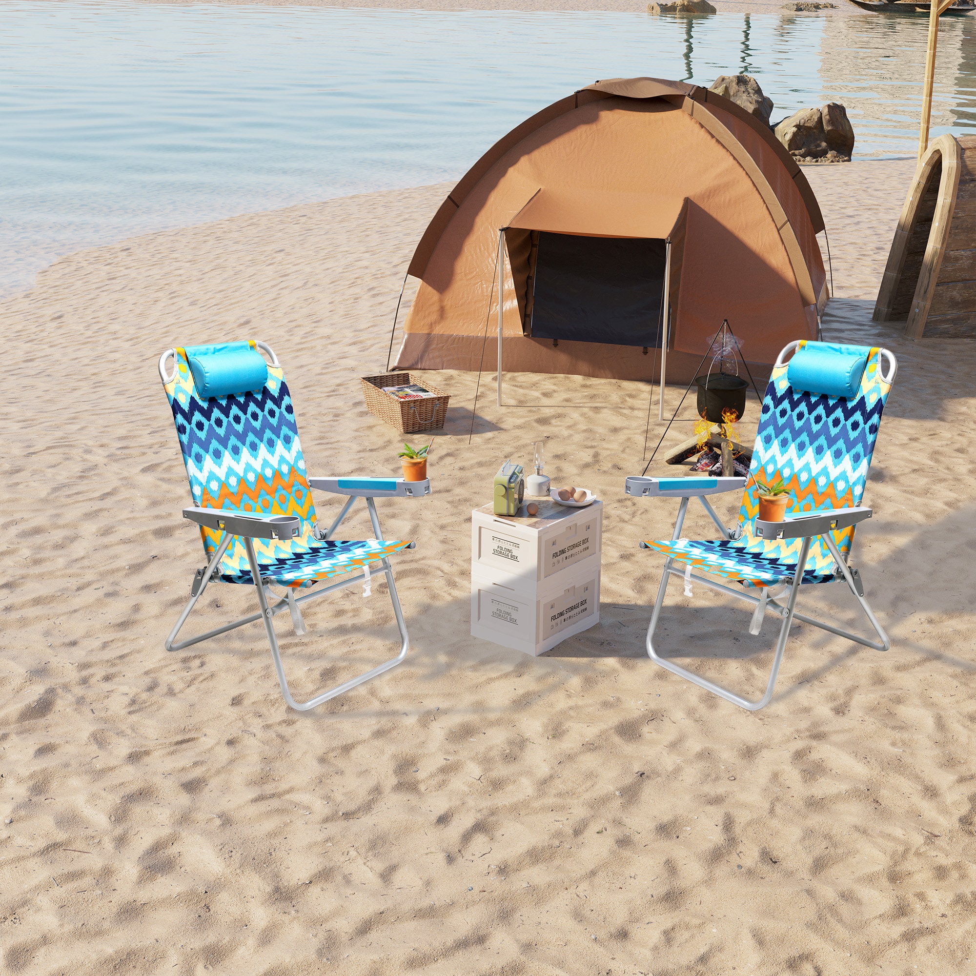 Clihome CL-P2AC1238BBU3 Beach-Camping-Chairs - View #3