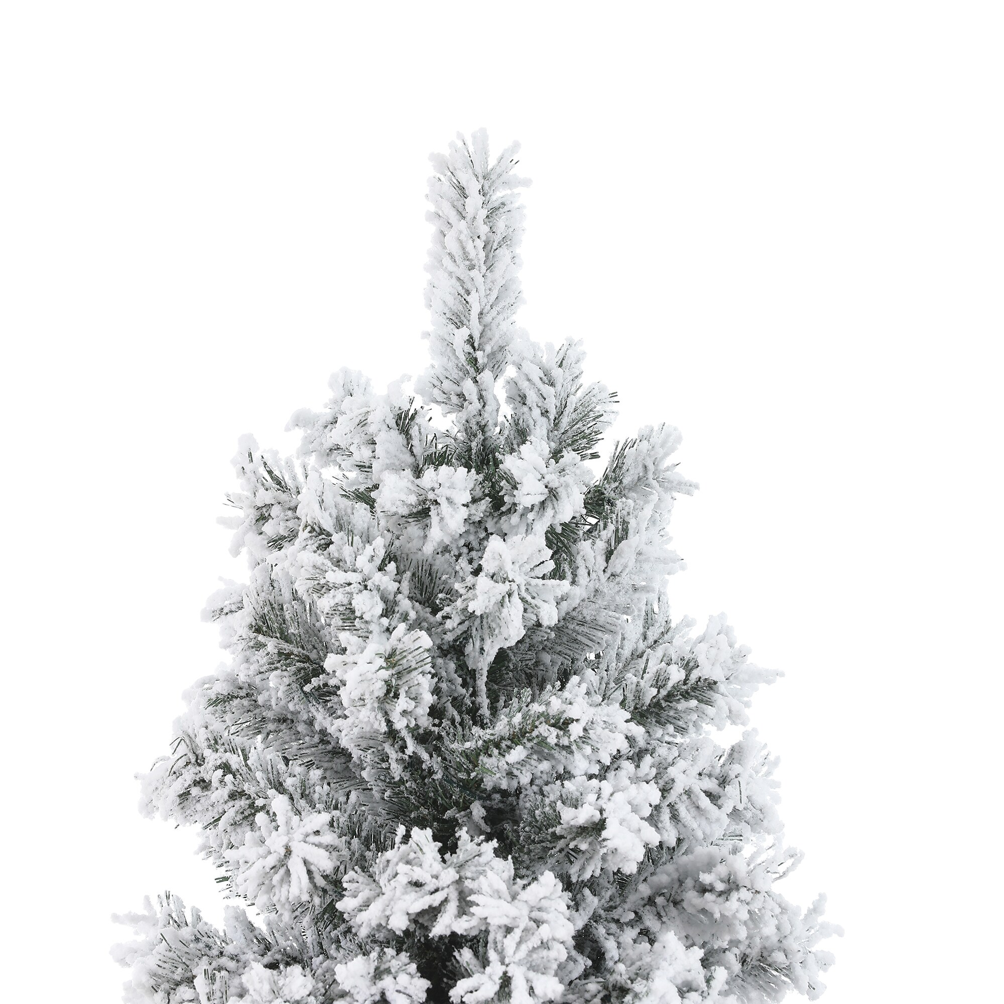 7-Foot White Flocked Spruce Artificial Christmas Tree with LED Lights