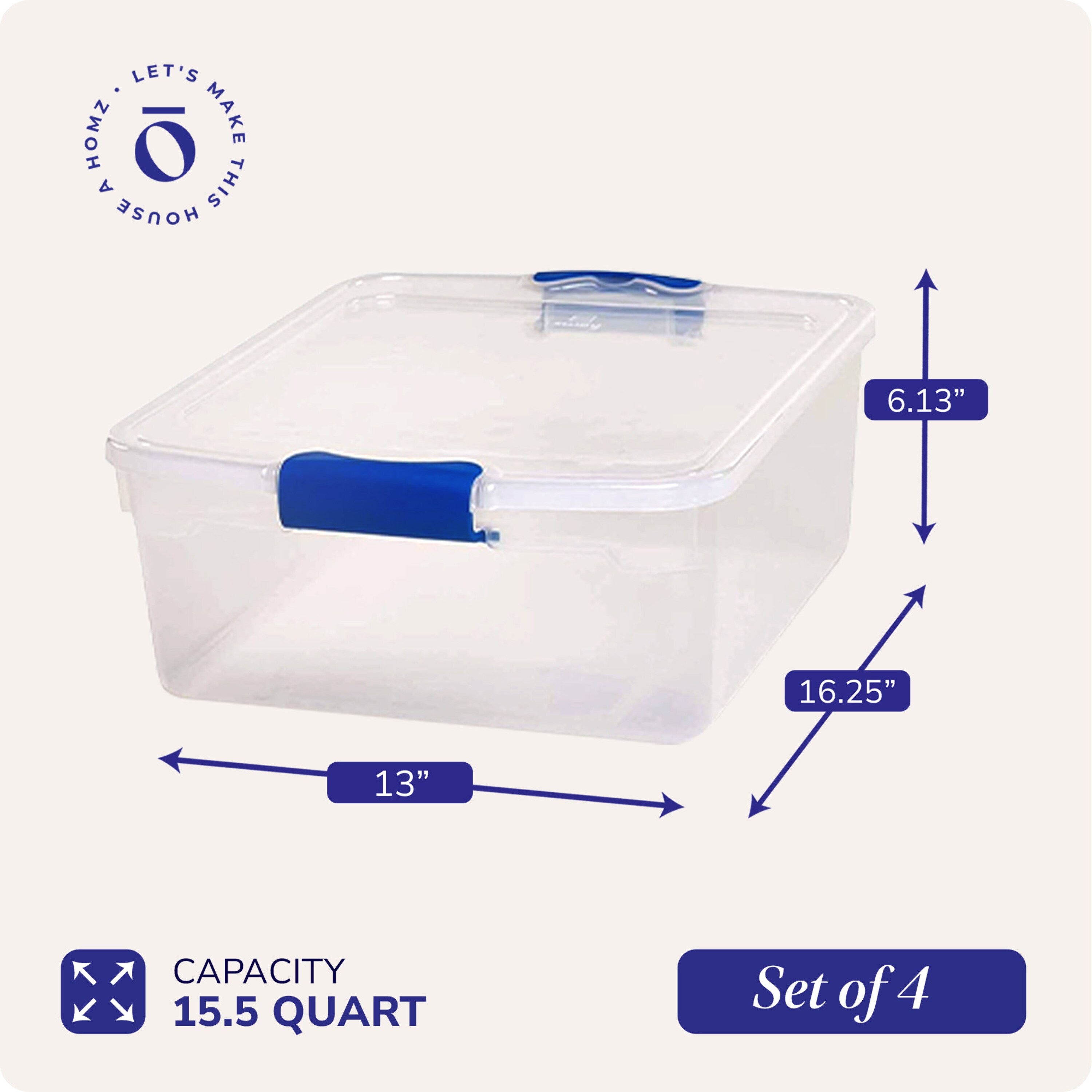 Homz Products 200958 Plastic-Storage-Totes - View #4