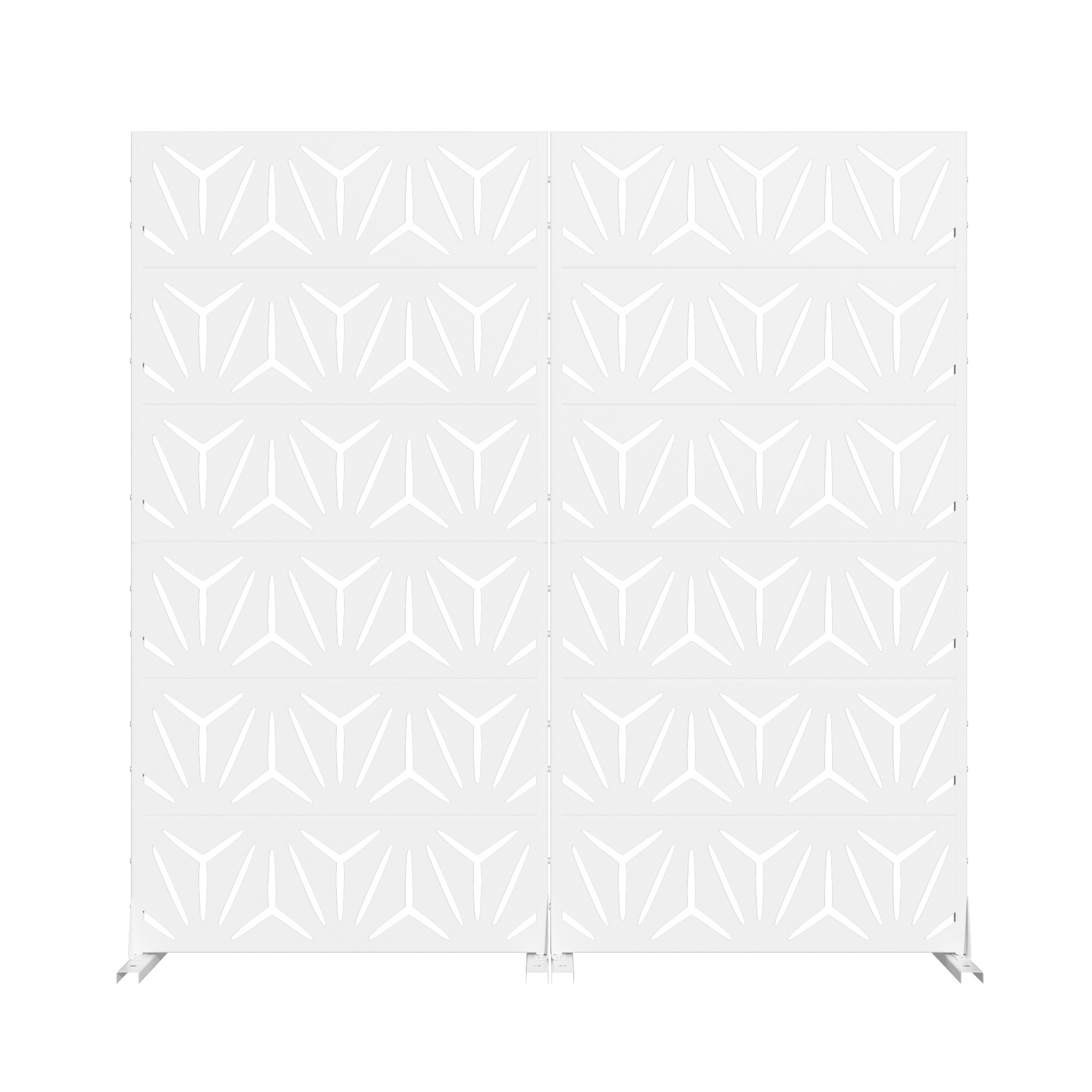 Lirago Modern 35 in. L x 16 in. W x 72 in. H White Galvanized Steel Dig Privacy Galvanized (4-Pack)