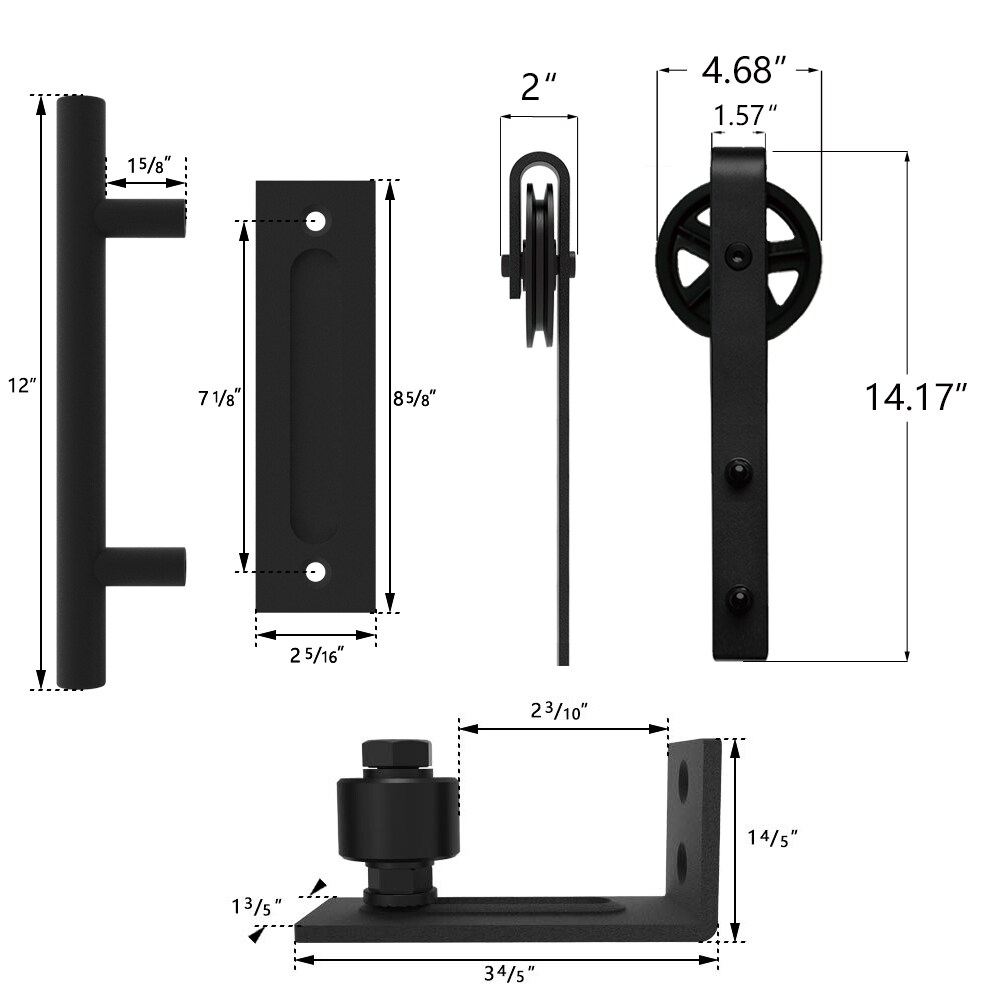Clihome X002AENCEL-LTC Barn-Door-Roller-Kits - View #2