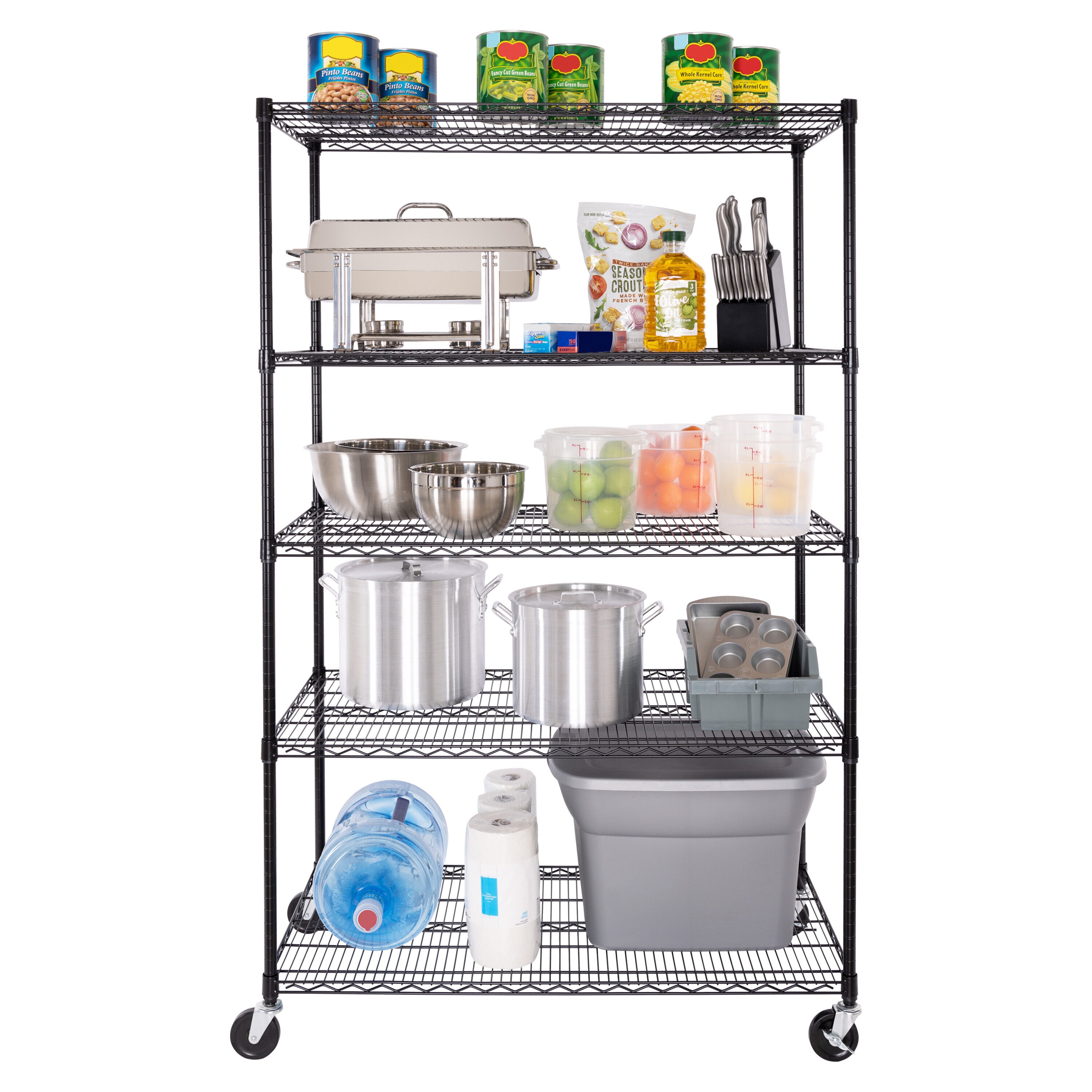 UltraDurable Black Adjustable Steel Wire Shelving Unit, 5-Tier