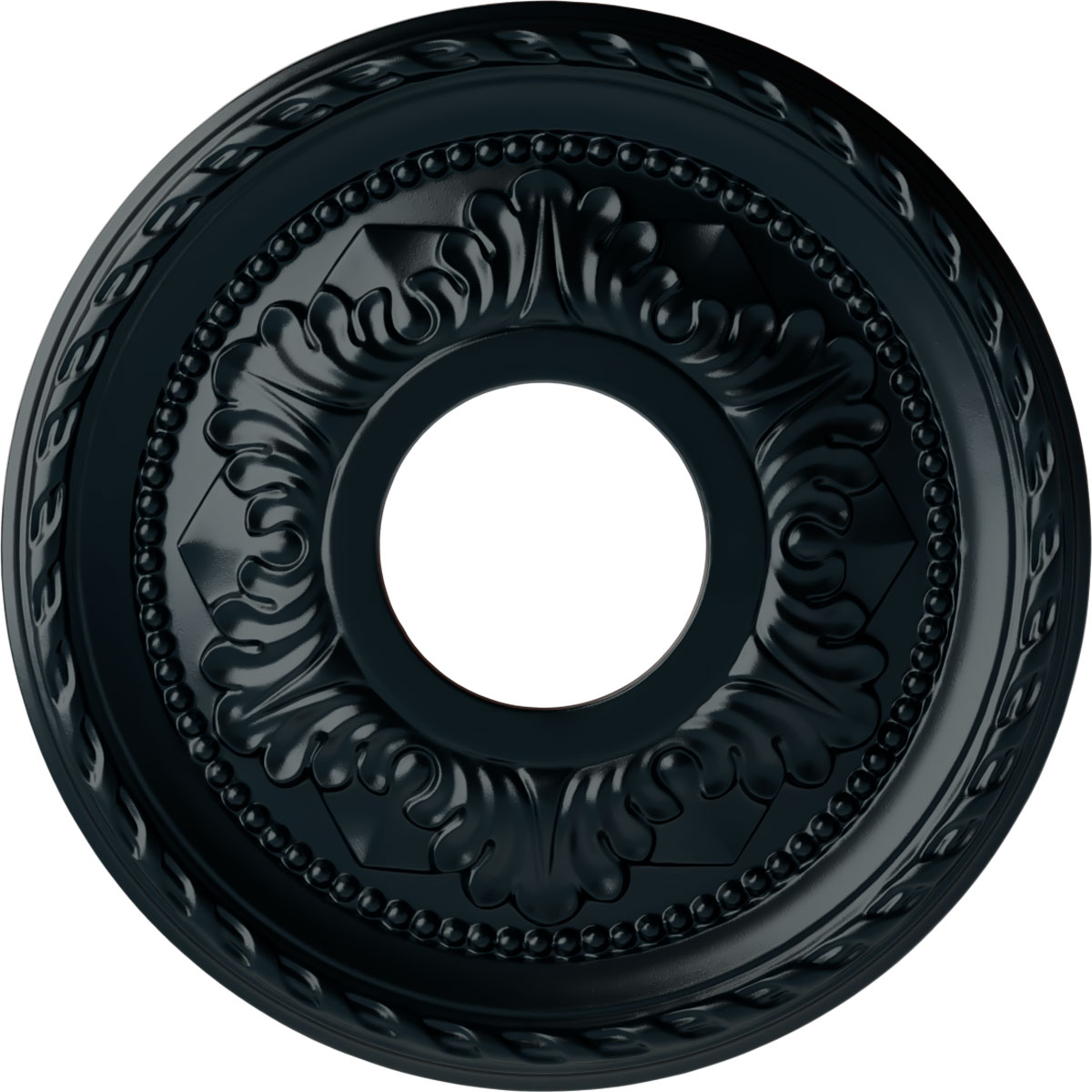 Ekena Millwork CM12PMNSF Palmetto 12.125-in W x 12.125-in L Painted Night Shade Polyurethane Whole Ceiling Medallion