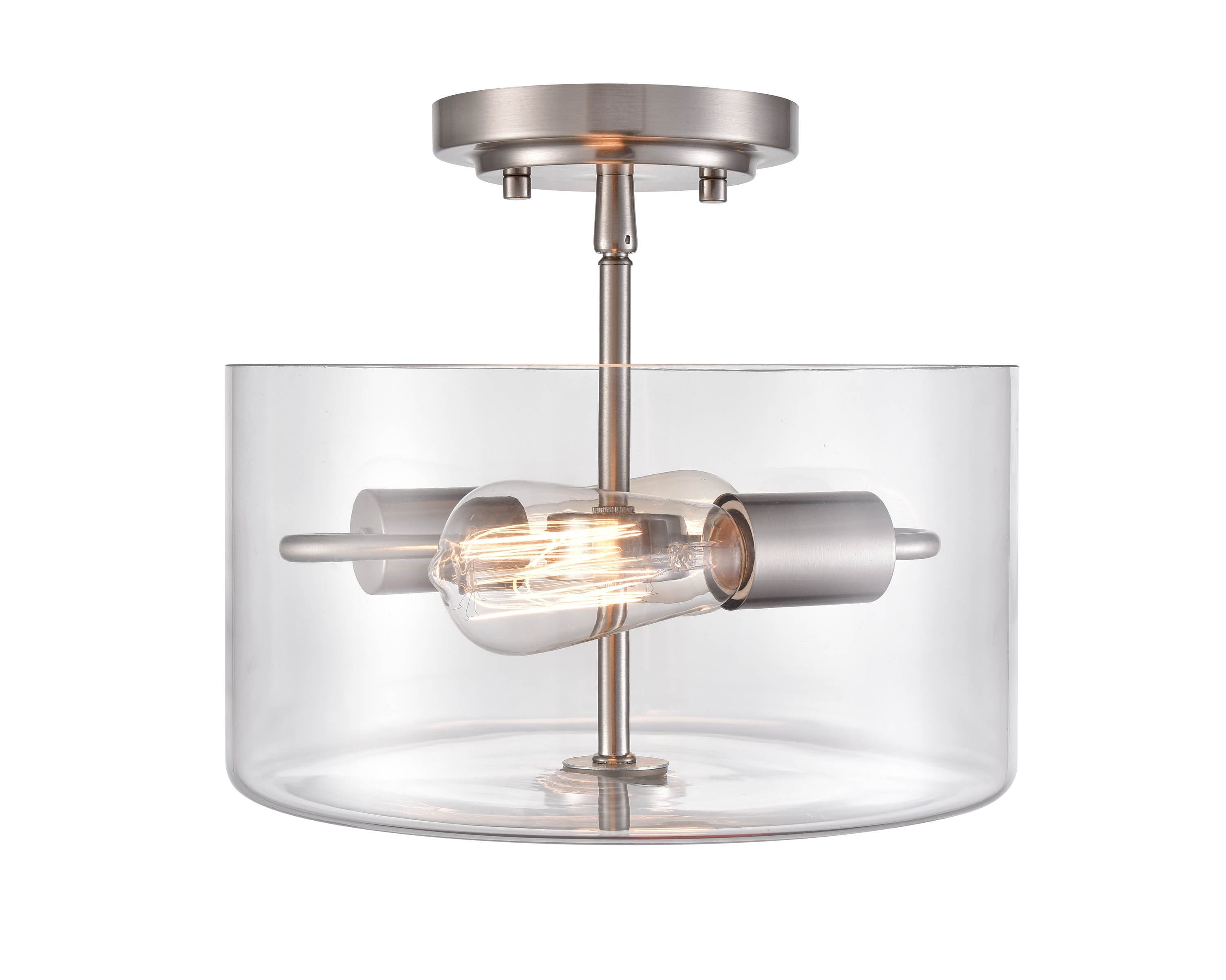 Millennium Lighting 2710-BN Verlana 2 -Light 11-in Brushed Nickel Semi Flush Mount Light