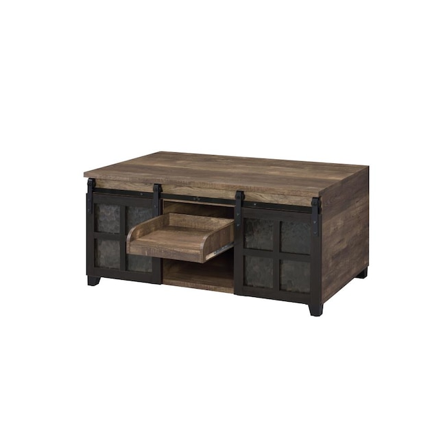 ACME FURNITURE Nineel Wooden Top Wood Modern Coffee Table with Storage ...