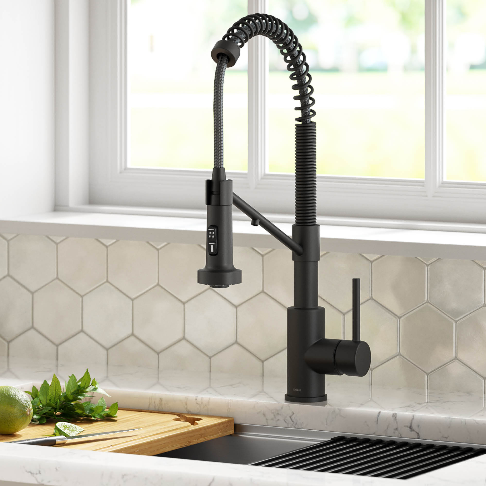 Kraus Bolden Matte Black Deckmount Cold Water Dispenser in the Water