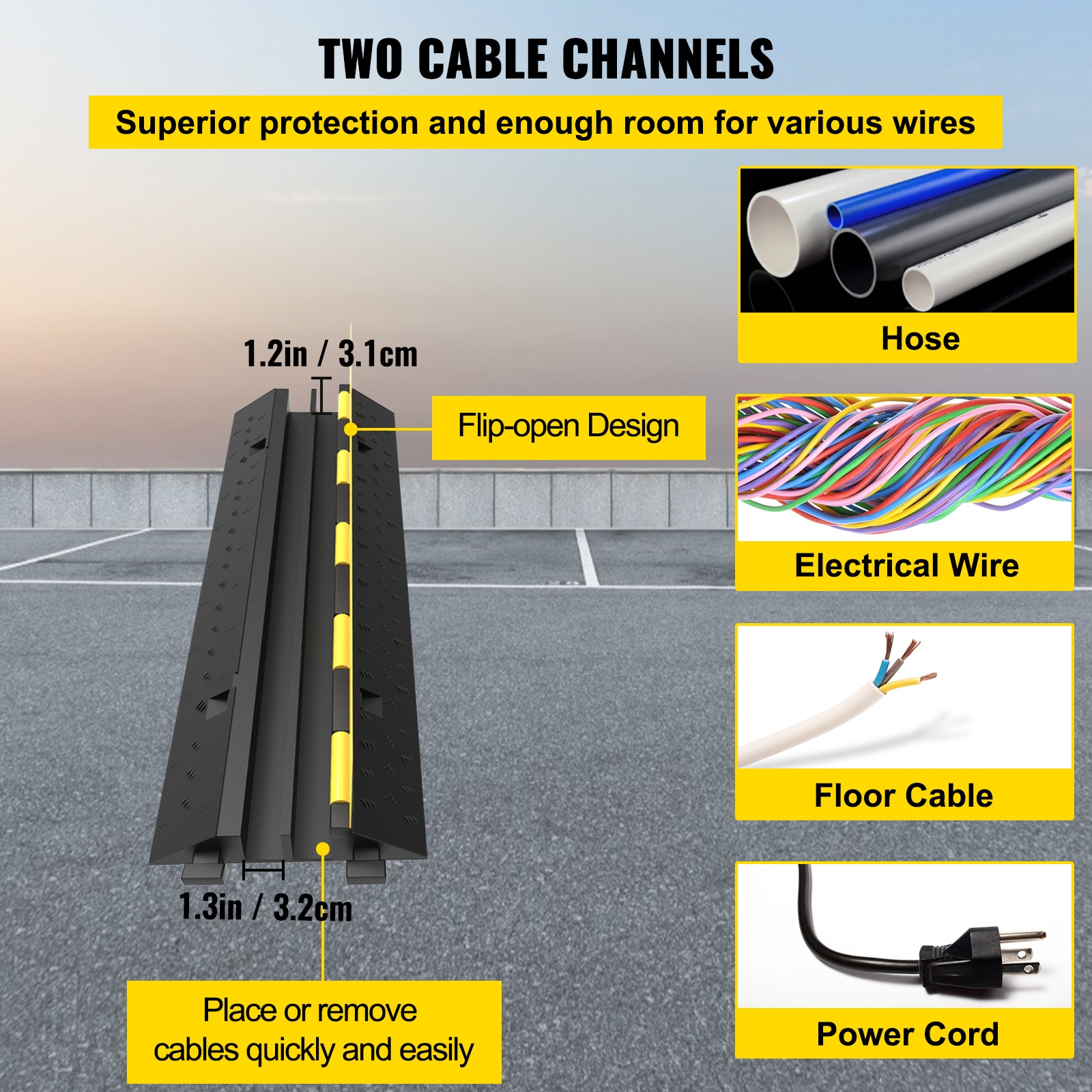 5% Discount Heavy Duty Floor Cord Covers Cable Runner Ramp Rubber