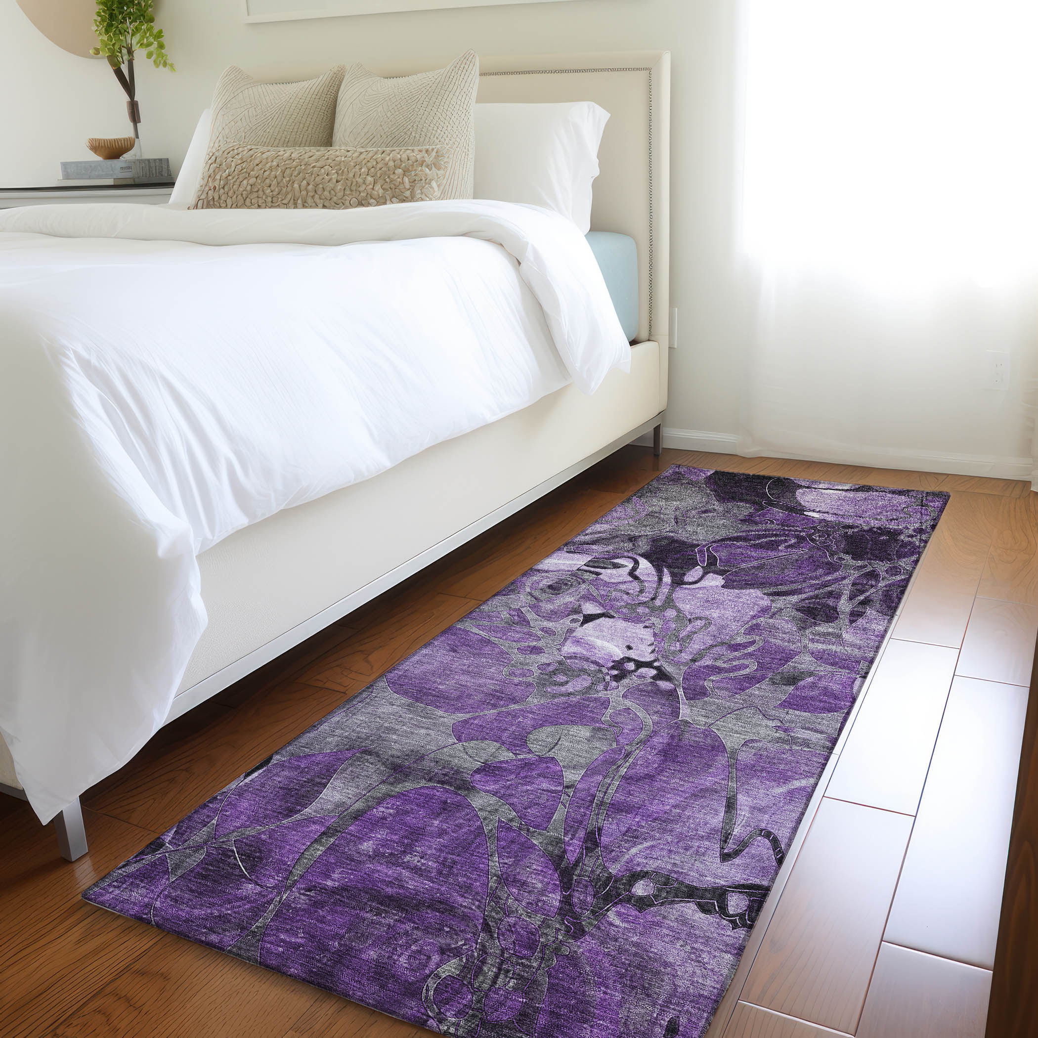 Addison Rugs ACN558PP2X8 Chantille ACN558PP 2 x 7 (ft) Polyester Purple Rectangular Indoor/Outdoor Geometric Farmhouse/Cottage Machine washable Area rug