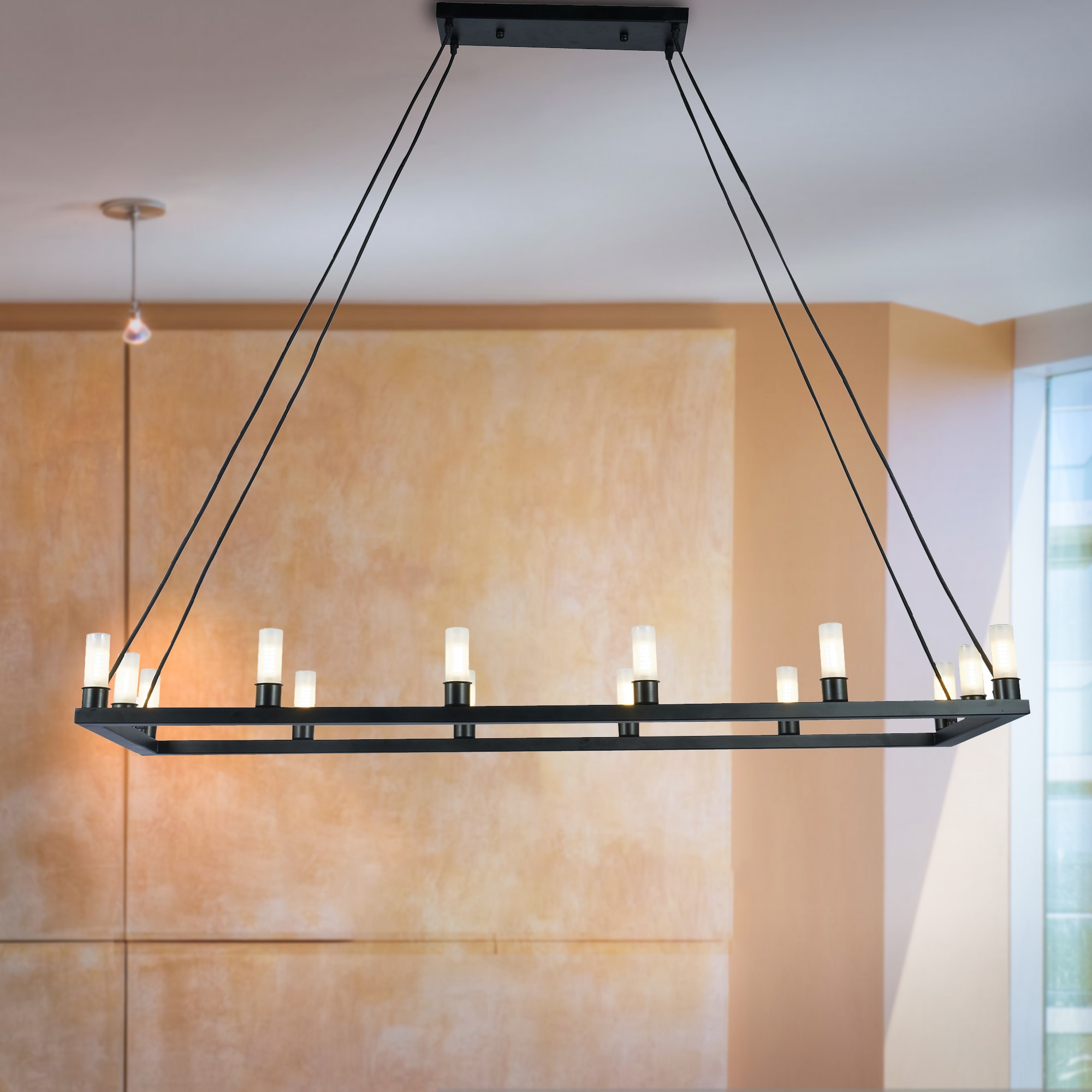 Warehouse of Tiffany WTY1020 14 -Light Matte Black Modern/contemporary For Use in Bedrooms, Dining Rooms, Foyers, Kitchens, Living Rooms Chandelier