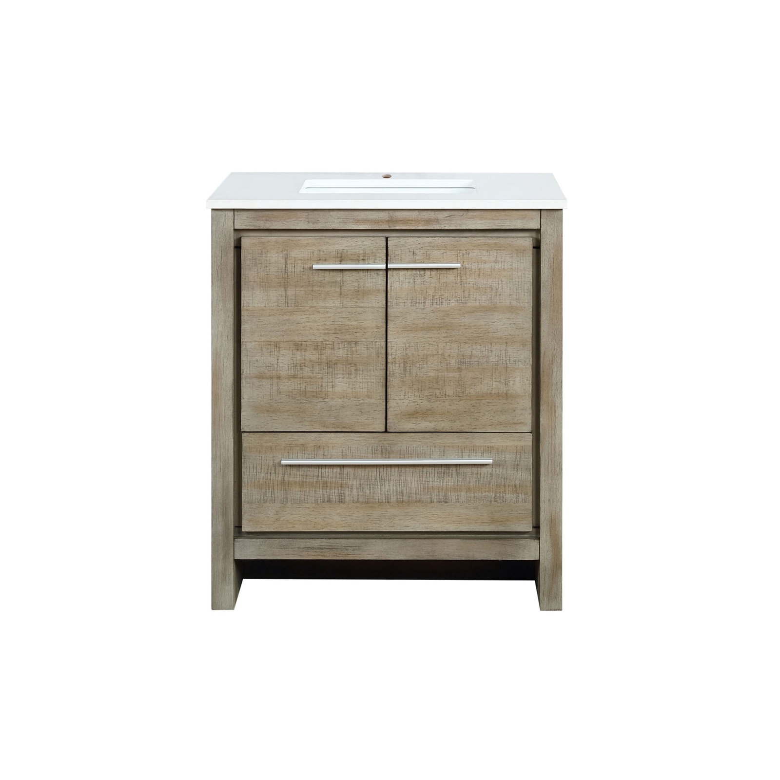 Lexora LVLF30SRA300 Lafarre 30-in Rustic Acacia Undermount Single Sink Bathroom Vanity with White Cultured Marble Top