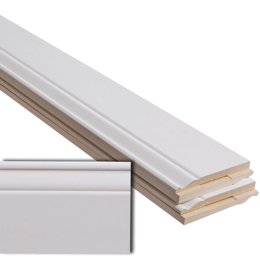  C51412FBDPM 1/2-in x 5-1/4-in x 12-ft Traditional Primed MDF 514 Baseboard Moulding 5 -Pack