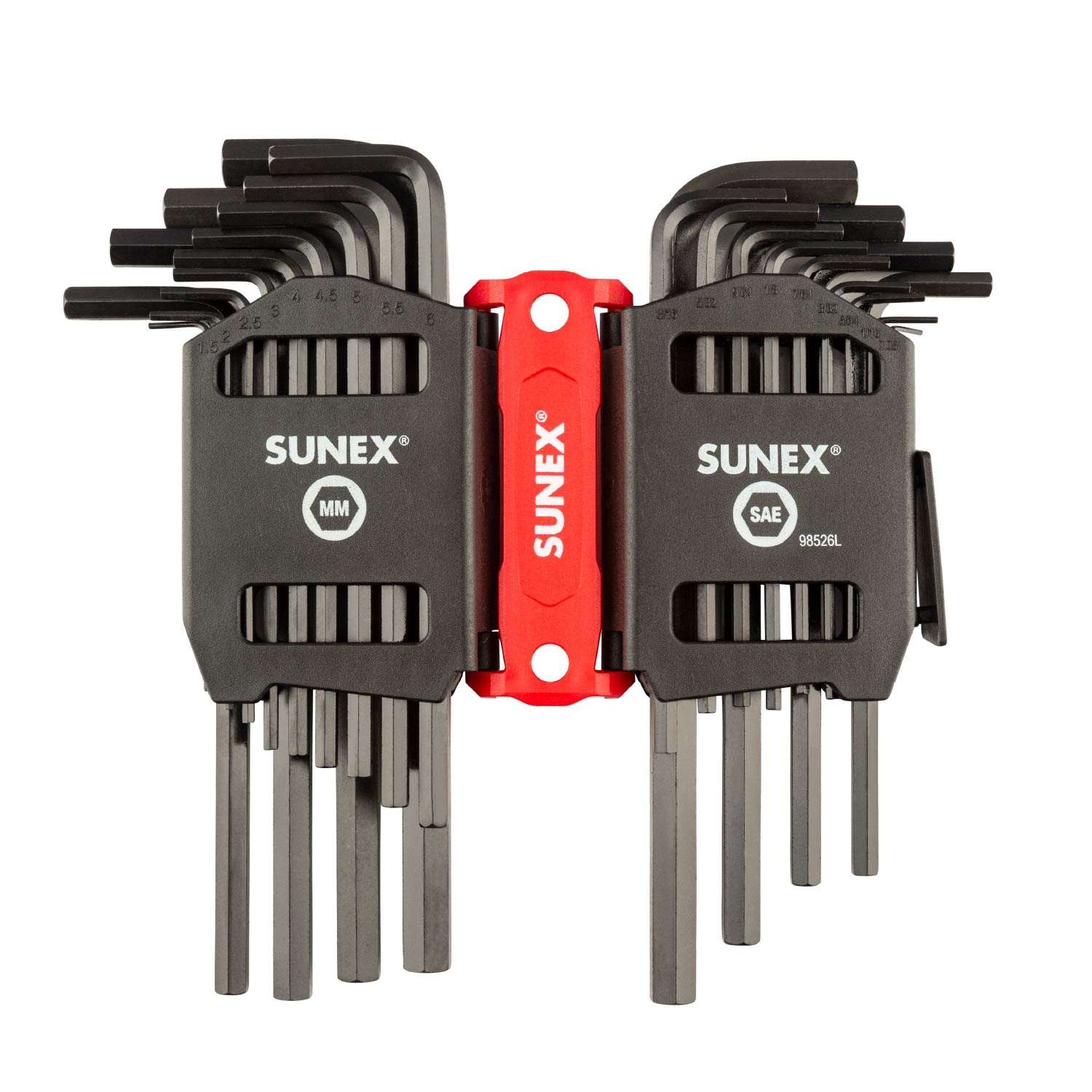 SUNEX TOOLS 98526L Assorted Standard (SAE) and Metric combination 26 -Pieces Hex key set