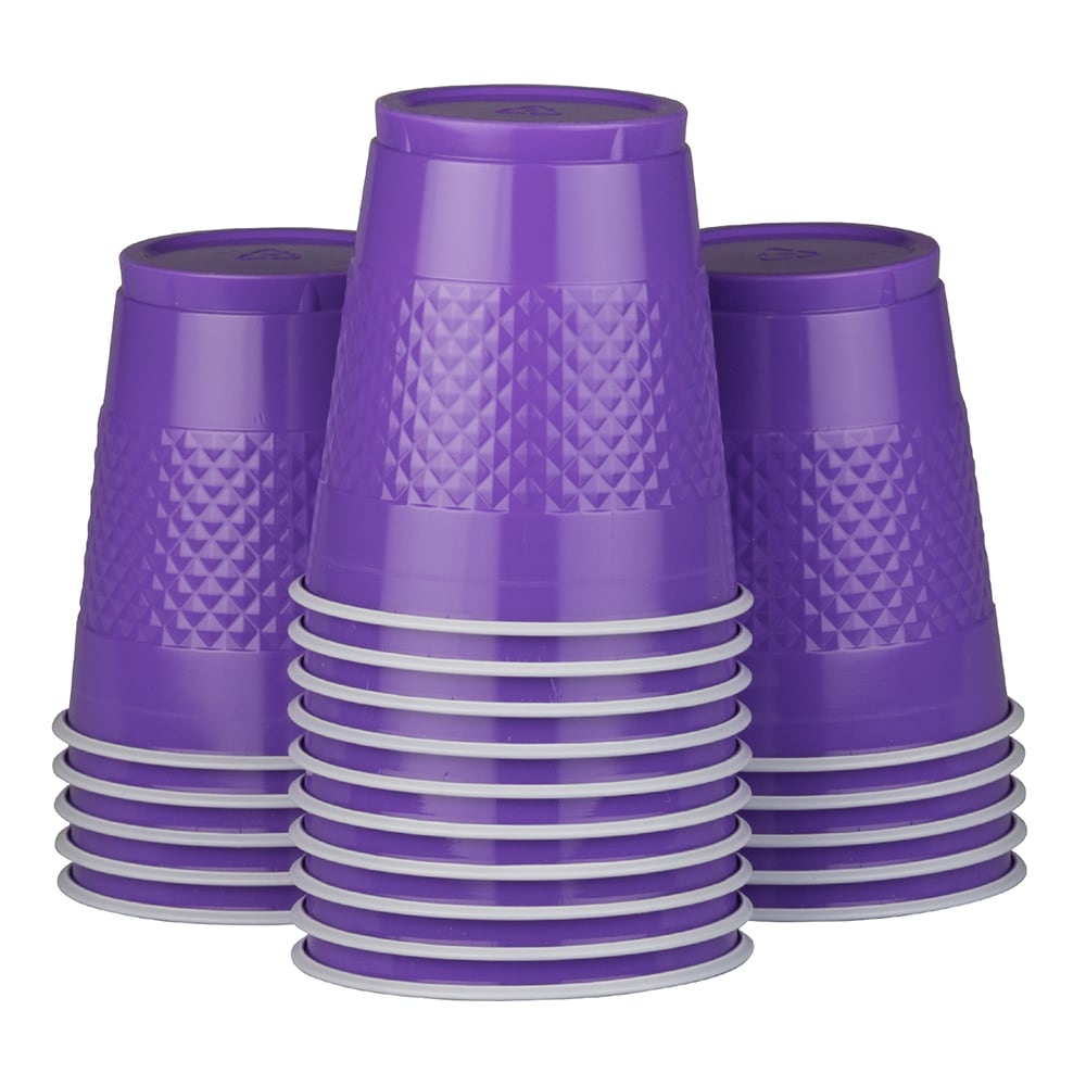 Jam Paper Plastic Cups - 12 oz - Purple - 20/Pack