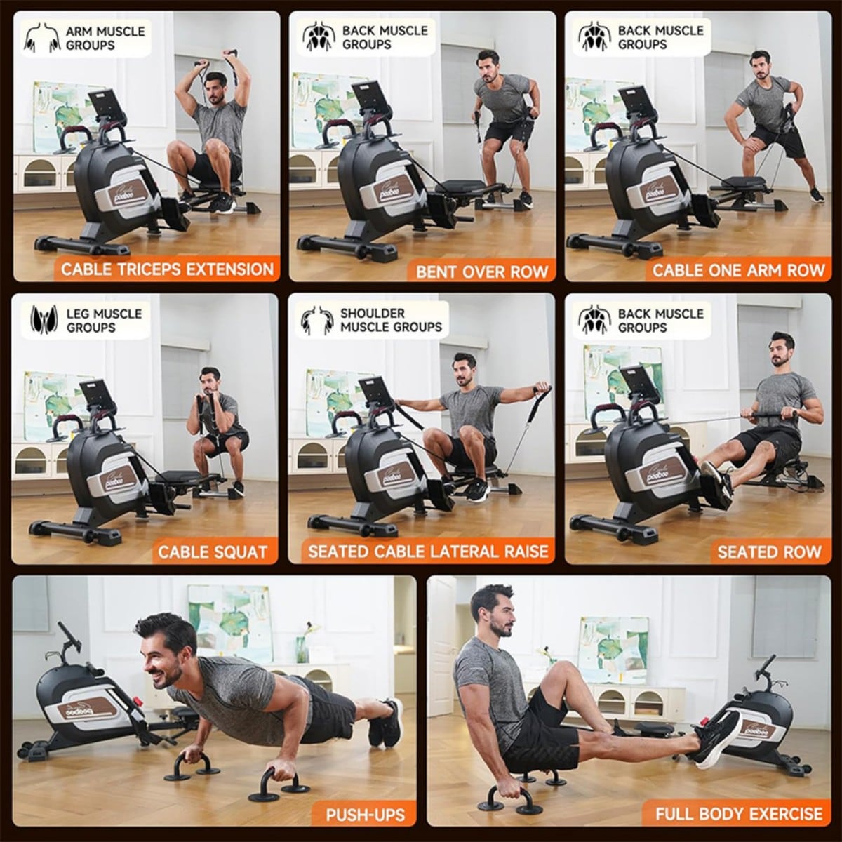 pooboo H01504 Rowing-Machines - View #6