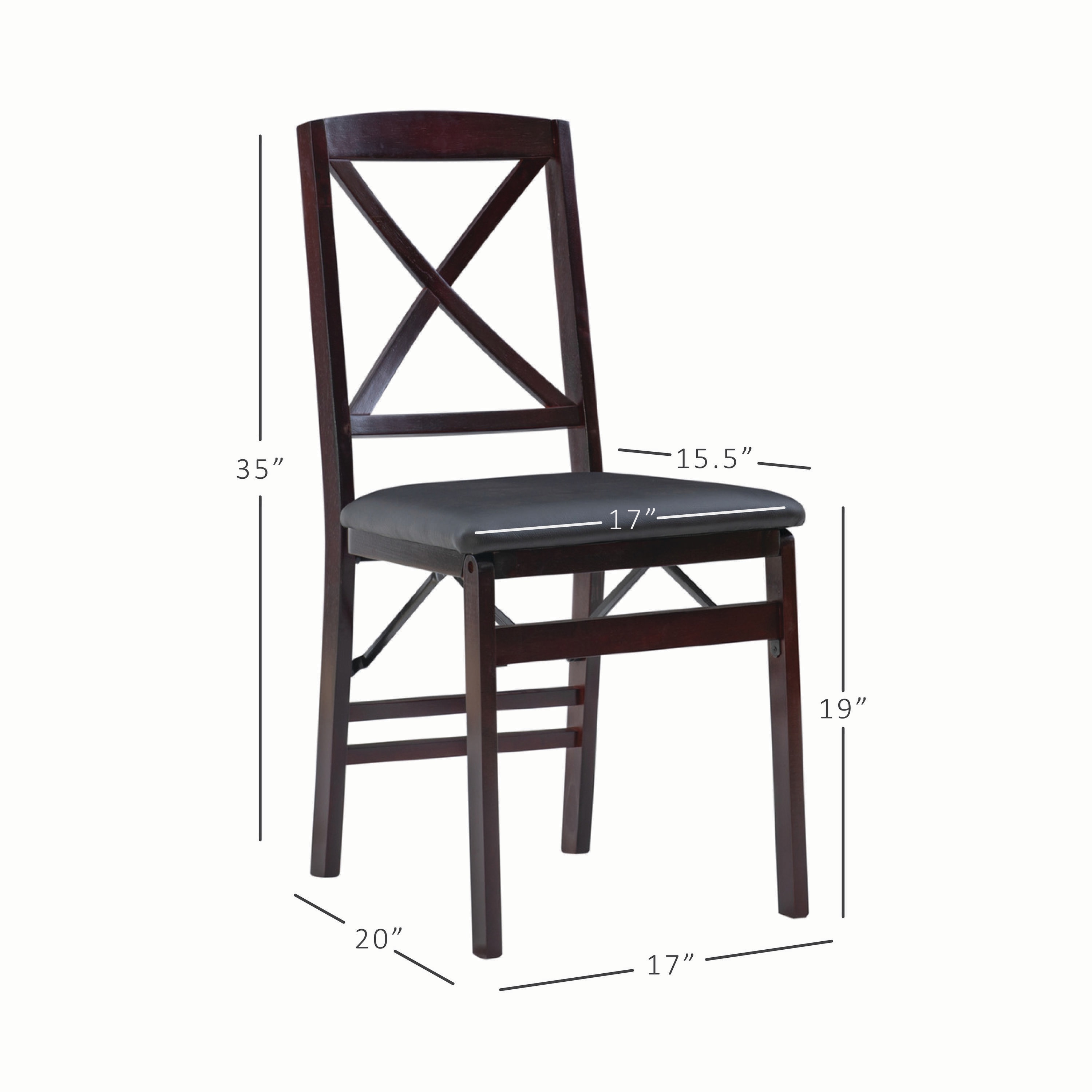 Brown Faux Leather High Cross Back Side Chair Set