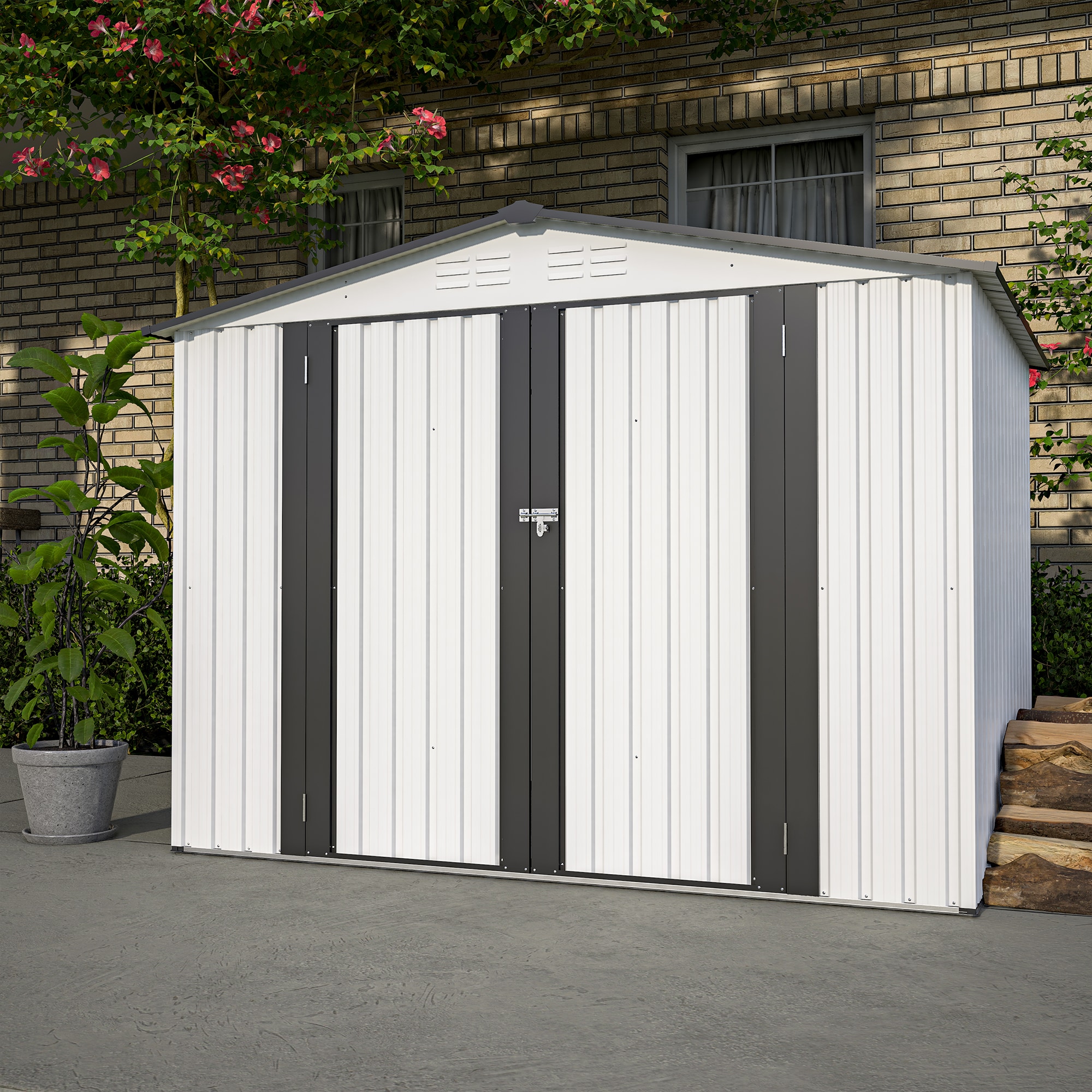 Xspracer ML-TH543WP 6-Feet x 8-Feet Galvanized steel Storage Shed