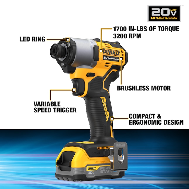 DEWALT XR 20-volt Max Variable Speed Brushless 1/2-in Drive Cordless Impact  Wrench (Battery Included) in the Impact Wrenches department at