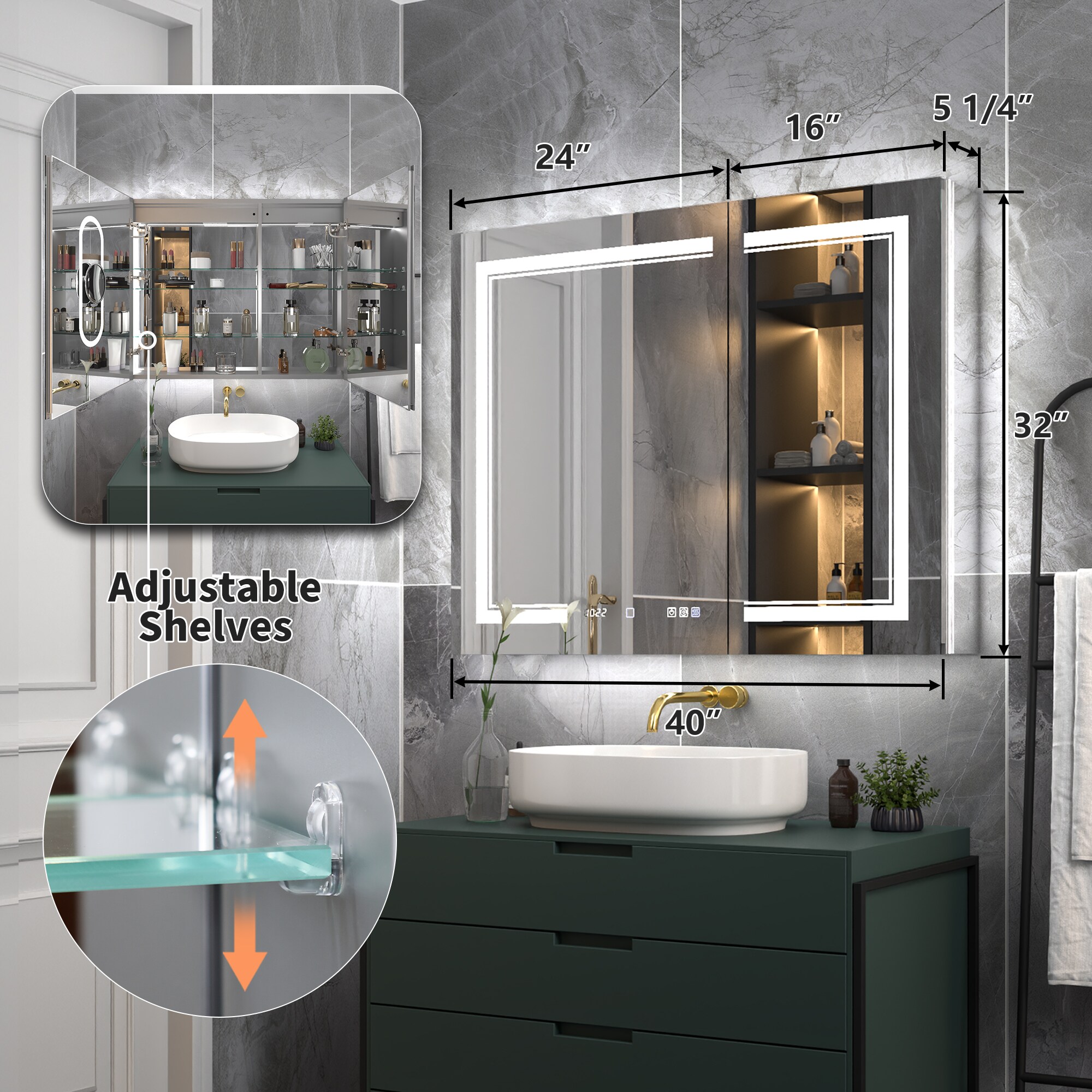 ExBrite W7MC7226 Bathroom-Medicine-Cabinets - View #3
